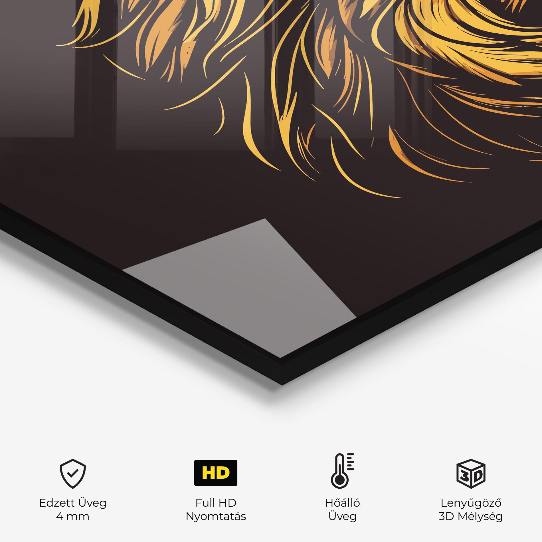 Konyhai üveg hátfal Lion Symbol mockup 2