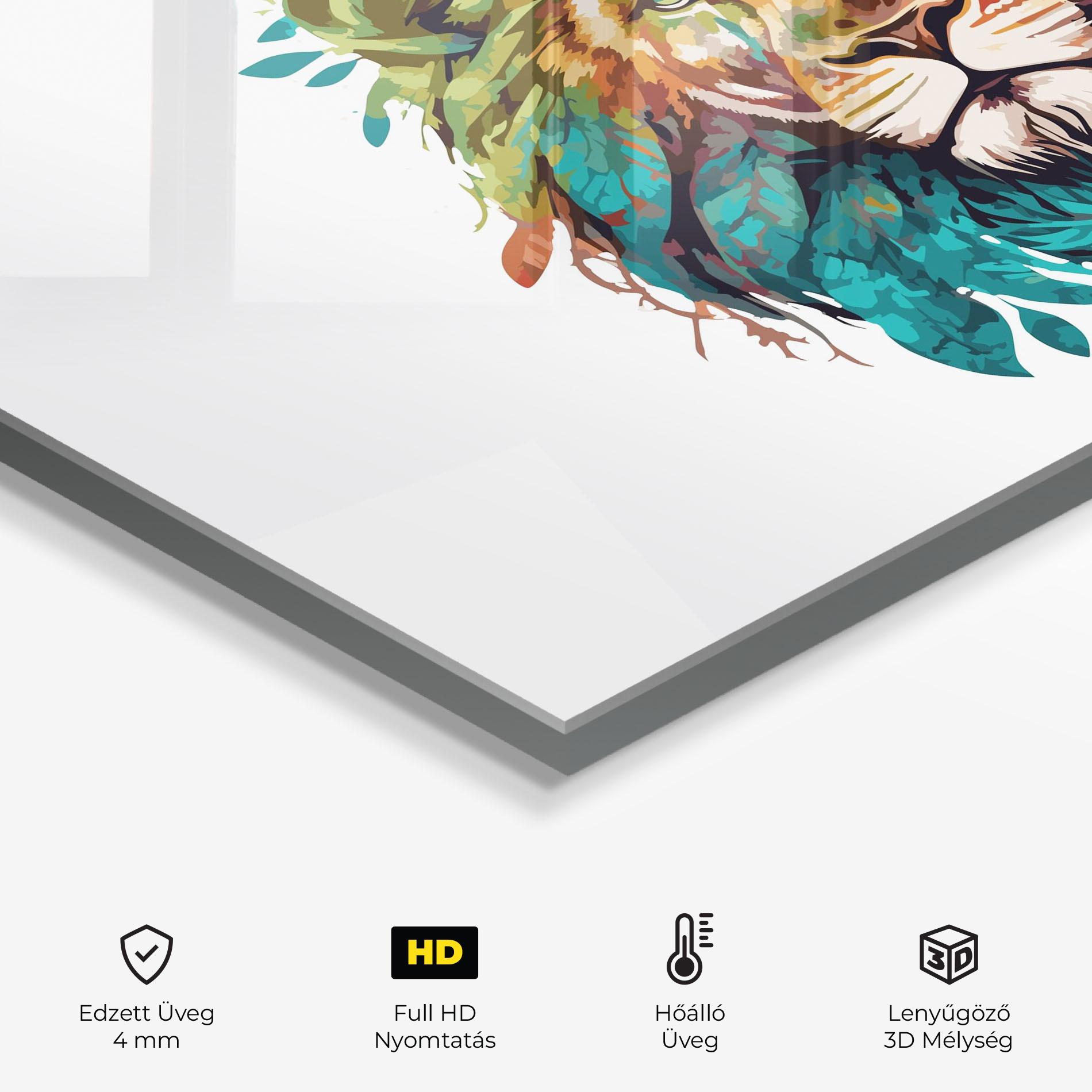 Konyhai üveg hátfal Nature Lion mockup 2