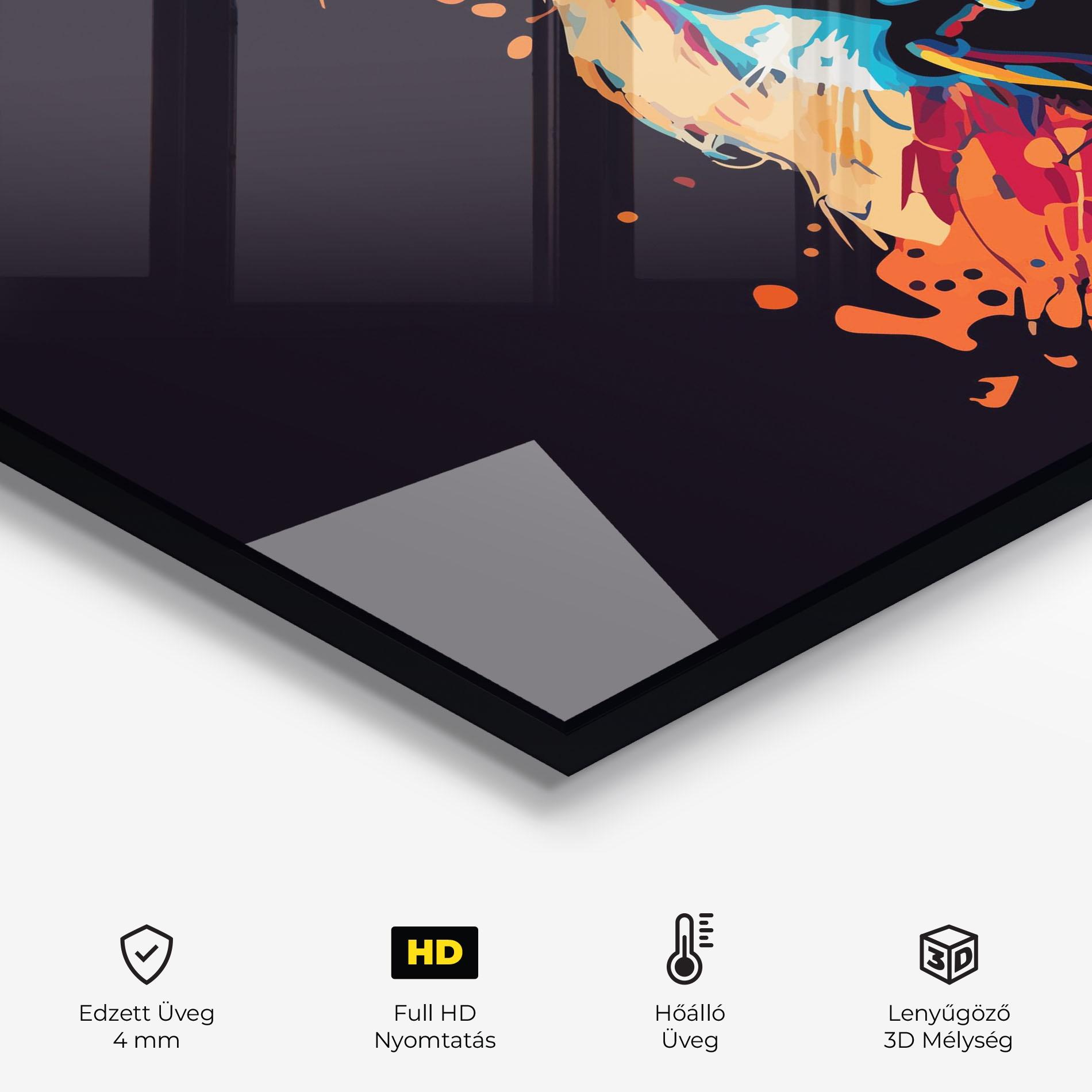 Konyhai üveg hátfal Orange Red Lion mockup 2