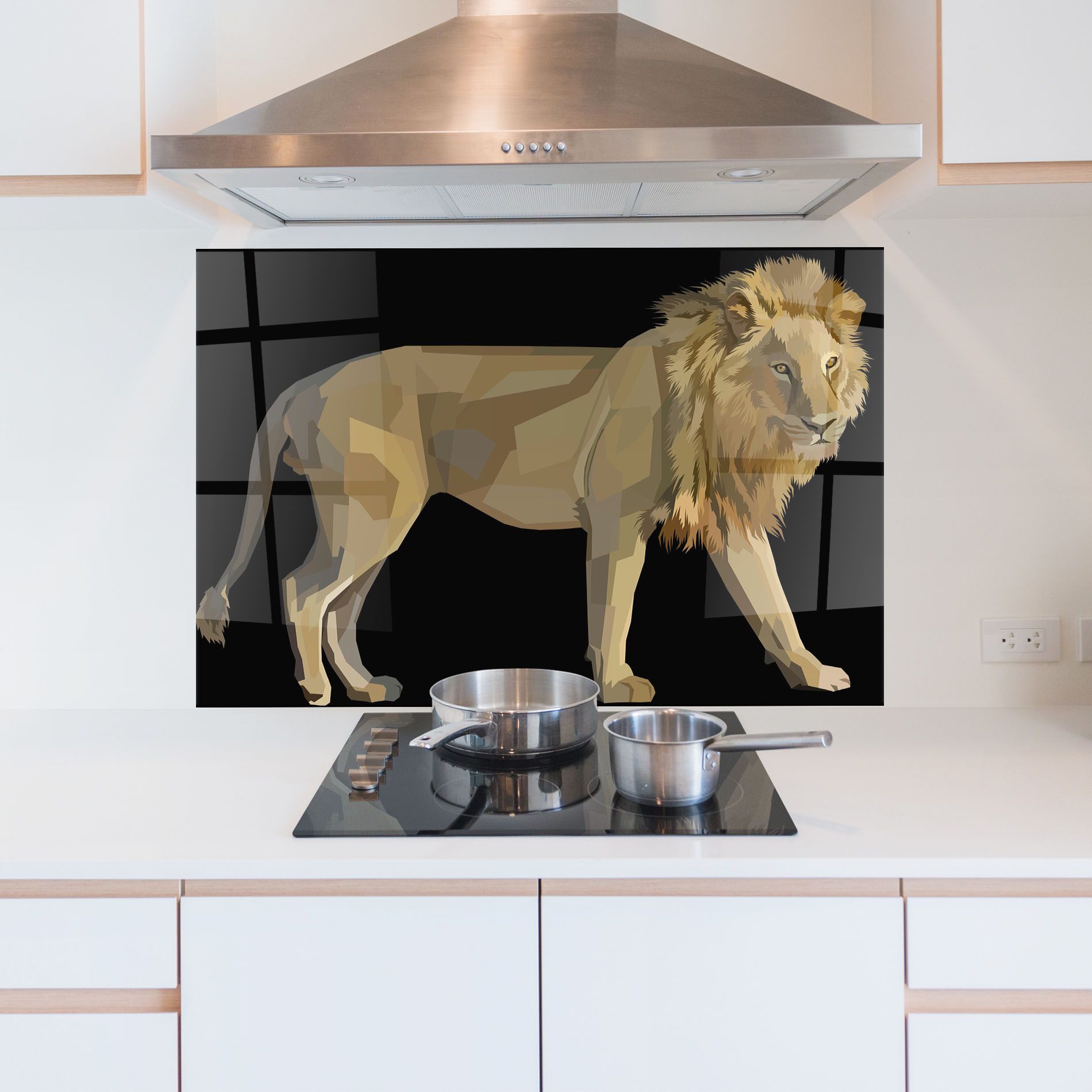 Lion Art On Black mockup 5