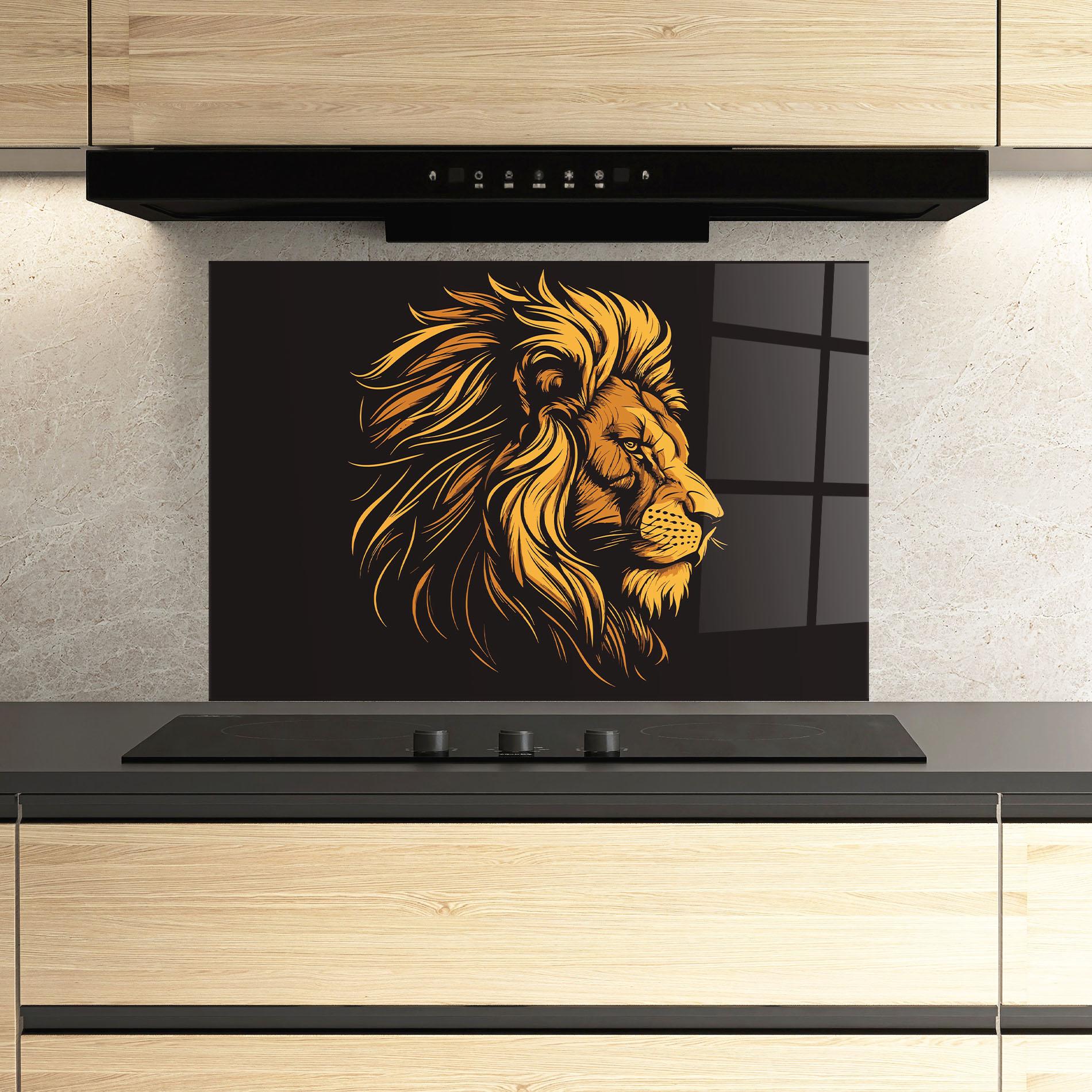 Konyhai üveg hátfal Lion Symbol mockup 3
