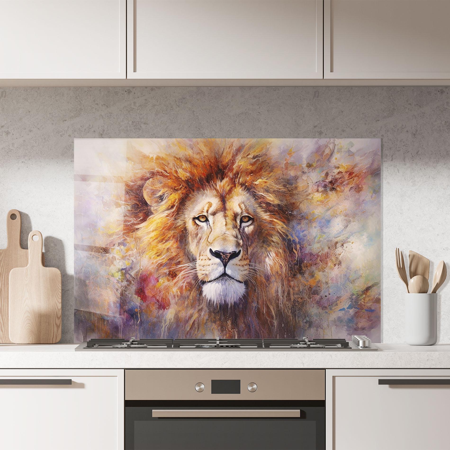 Konyhai üveg hátfal Abstract Lion Head mockup 7
