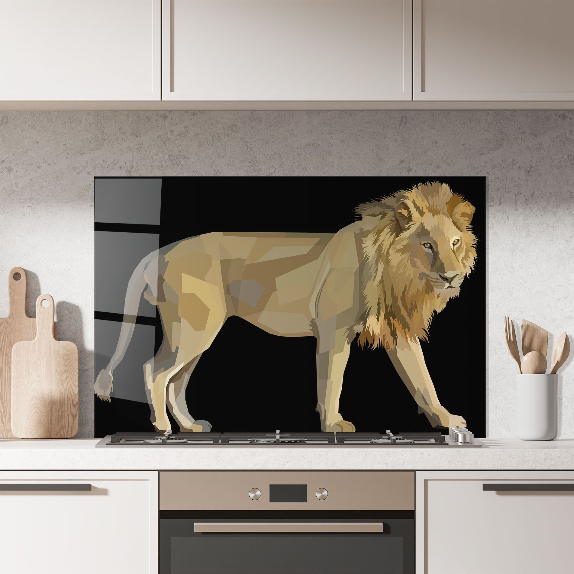 Lion Art On Black mockup 7