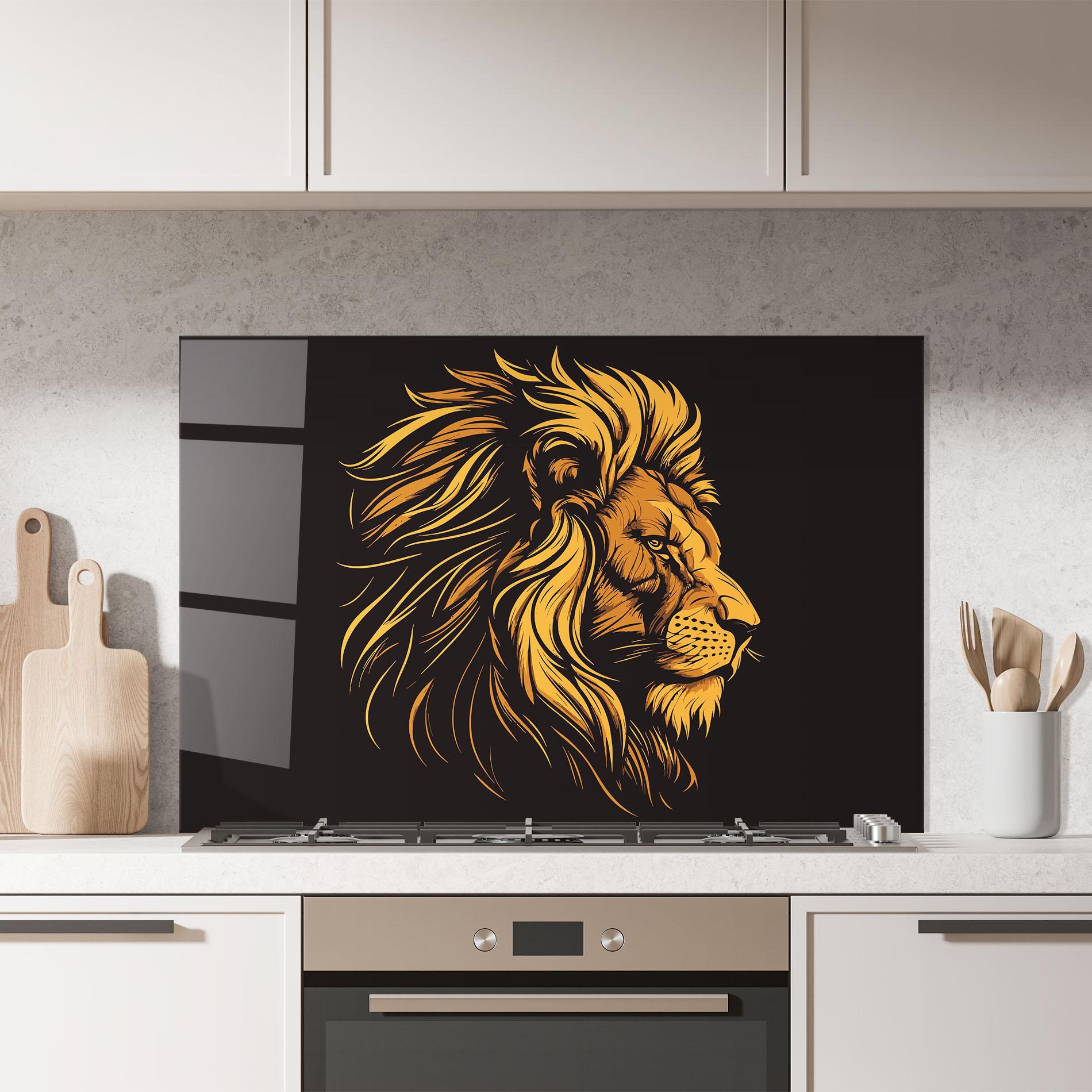 Konyhai üveg hátfal Lion Symbol mockup 7