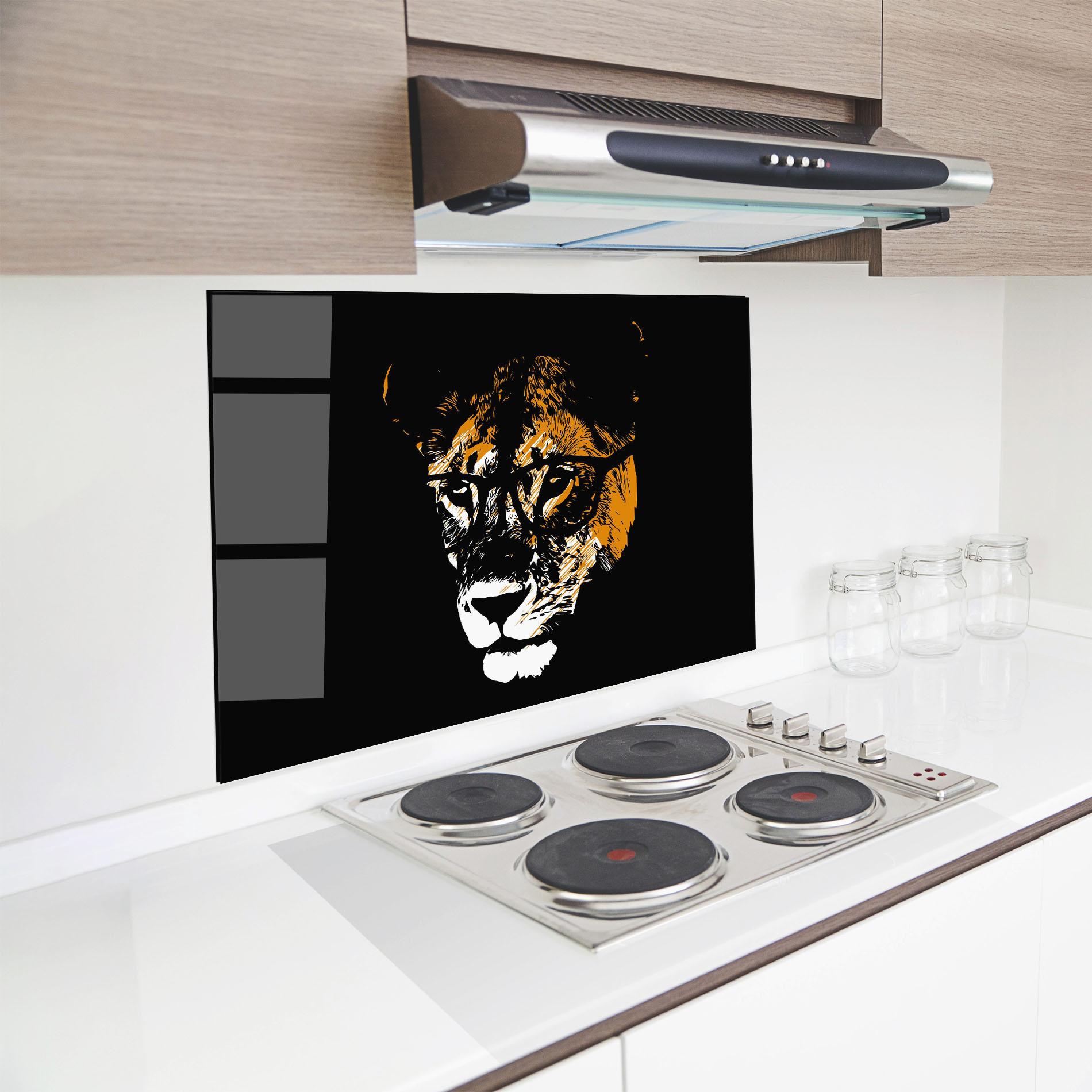 Konyhai üveg hátfal Lion With Glasses mockup 8