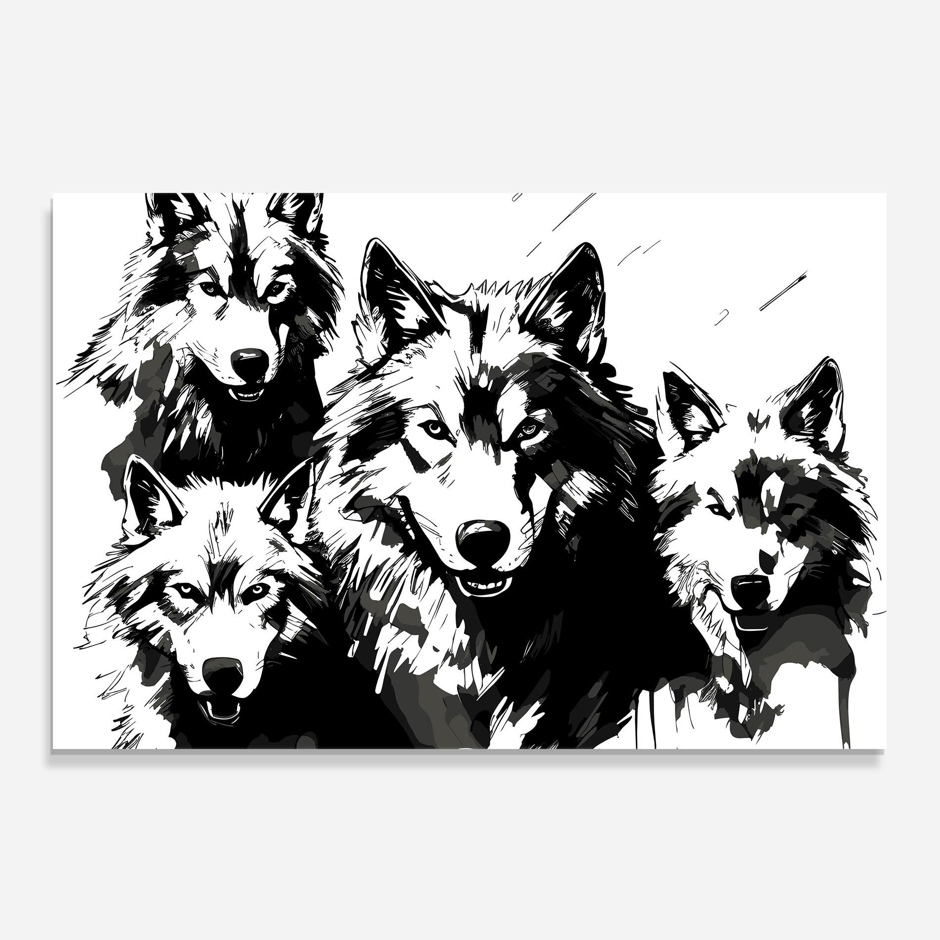 Konyhai üveg hátfal Wolf Family mockup 0