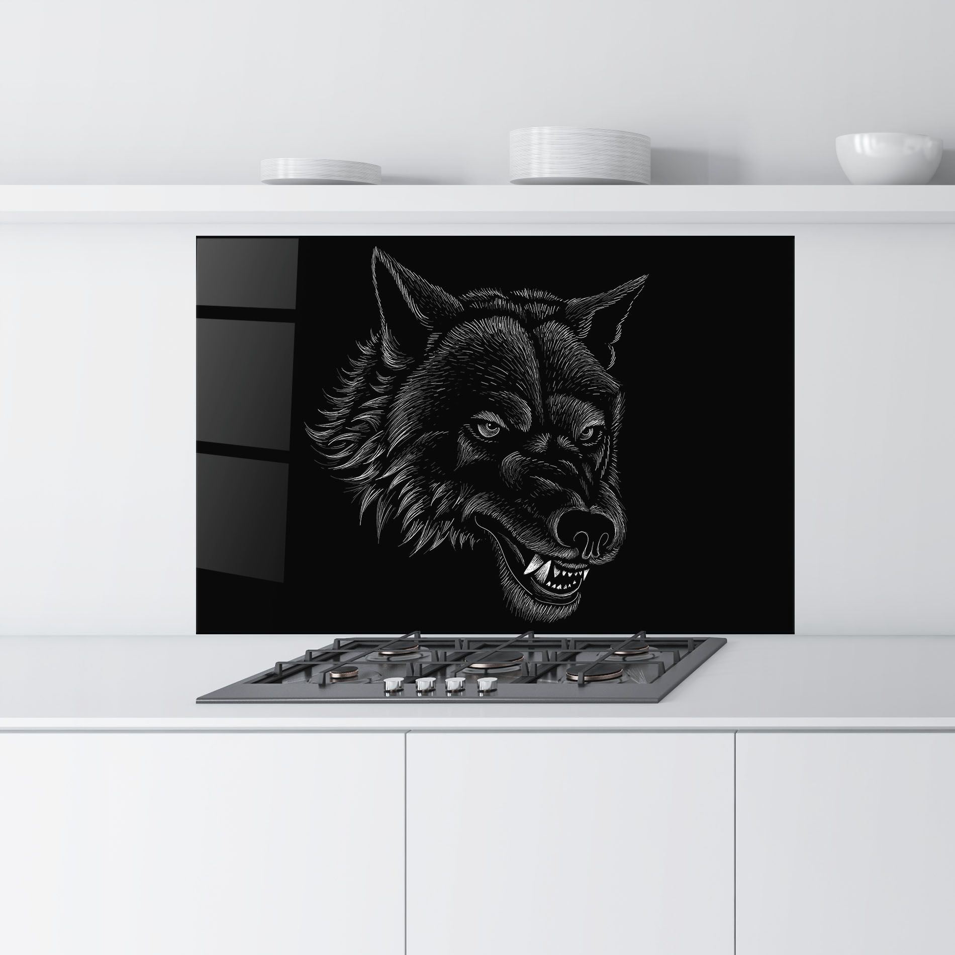 Angry Wolf Face mockup 9
