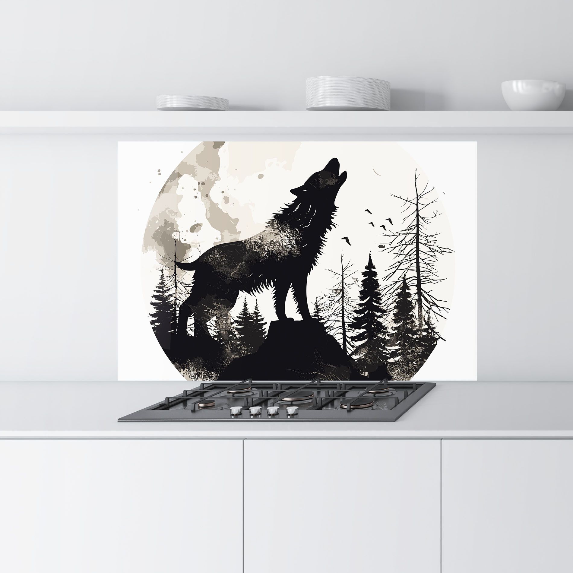 Black On Cream Wolf mockup 9