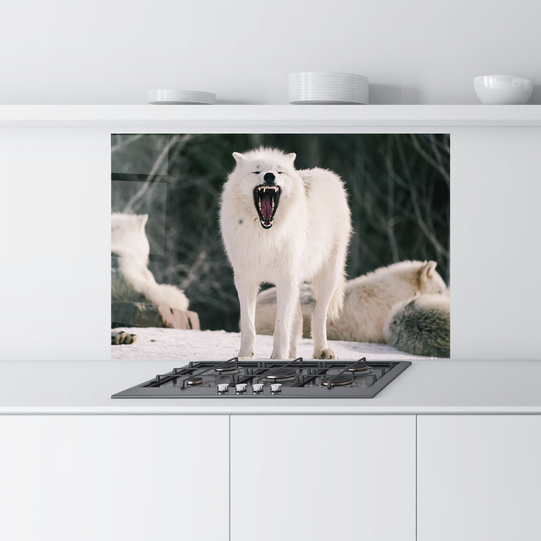 Laughing White Wolf mockup 9