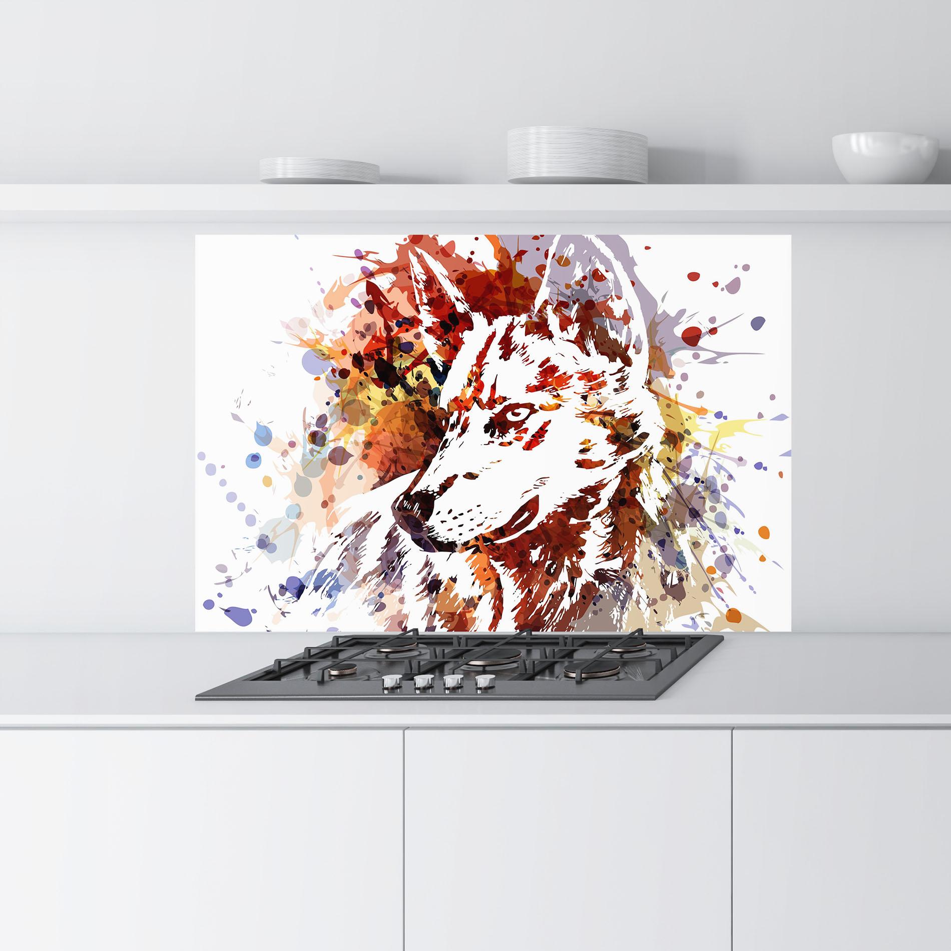 Konyhai üveg hátfal Wolf Splash mockup 9