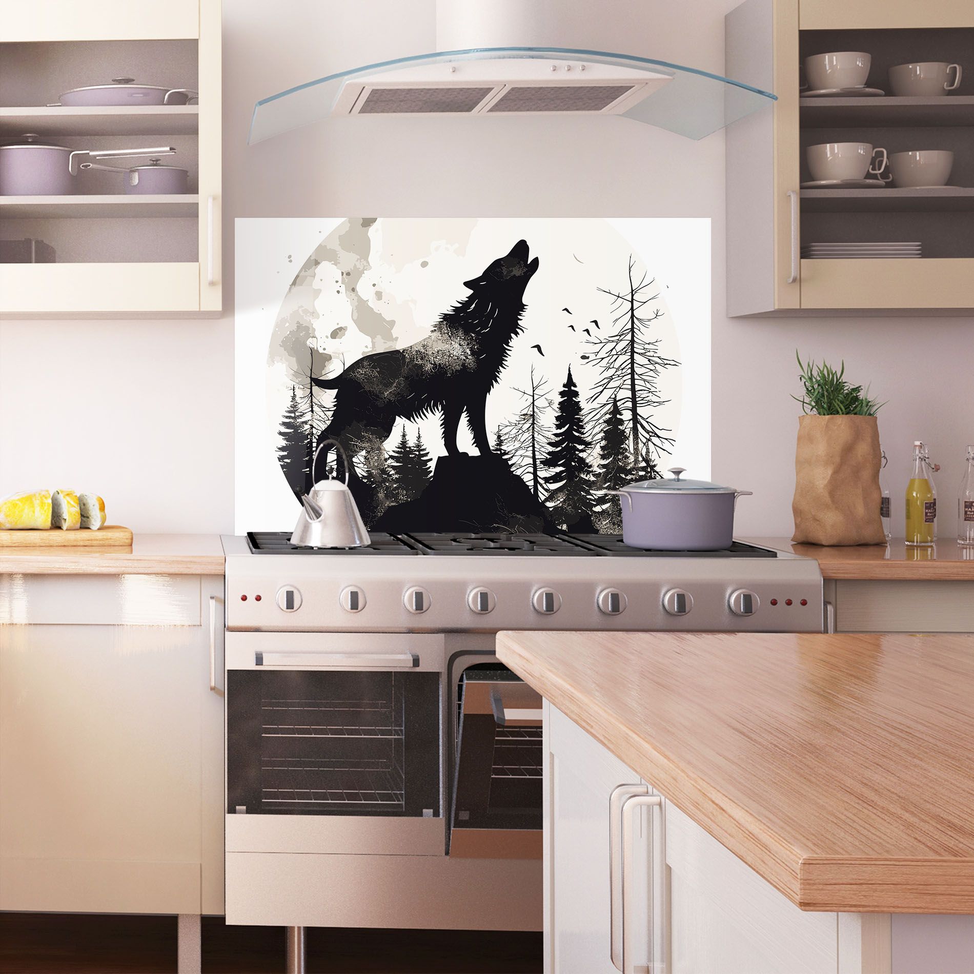 Black On Cream Wolf mockup 1