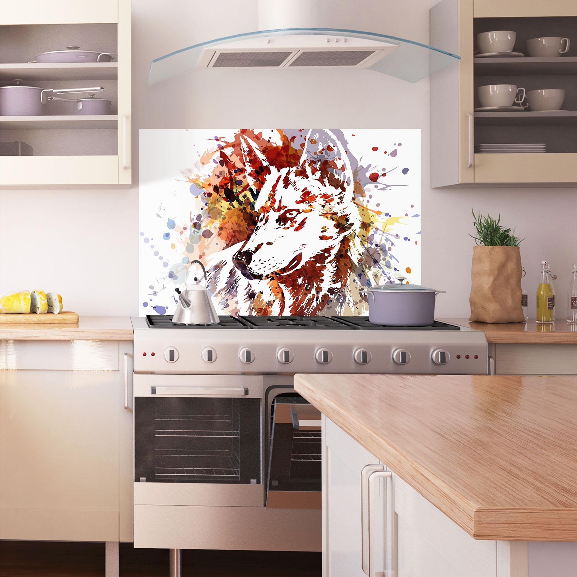 Konyhai üveg hátfal Wolf Splash mockup 1