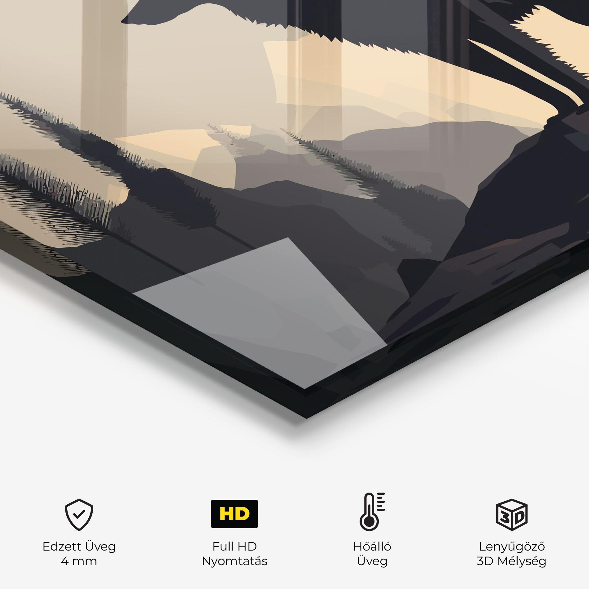 Konyhai üveg hátfal Black Wolf mockup 2