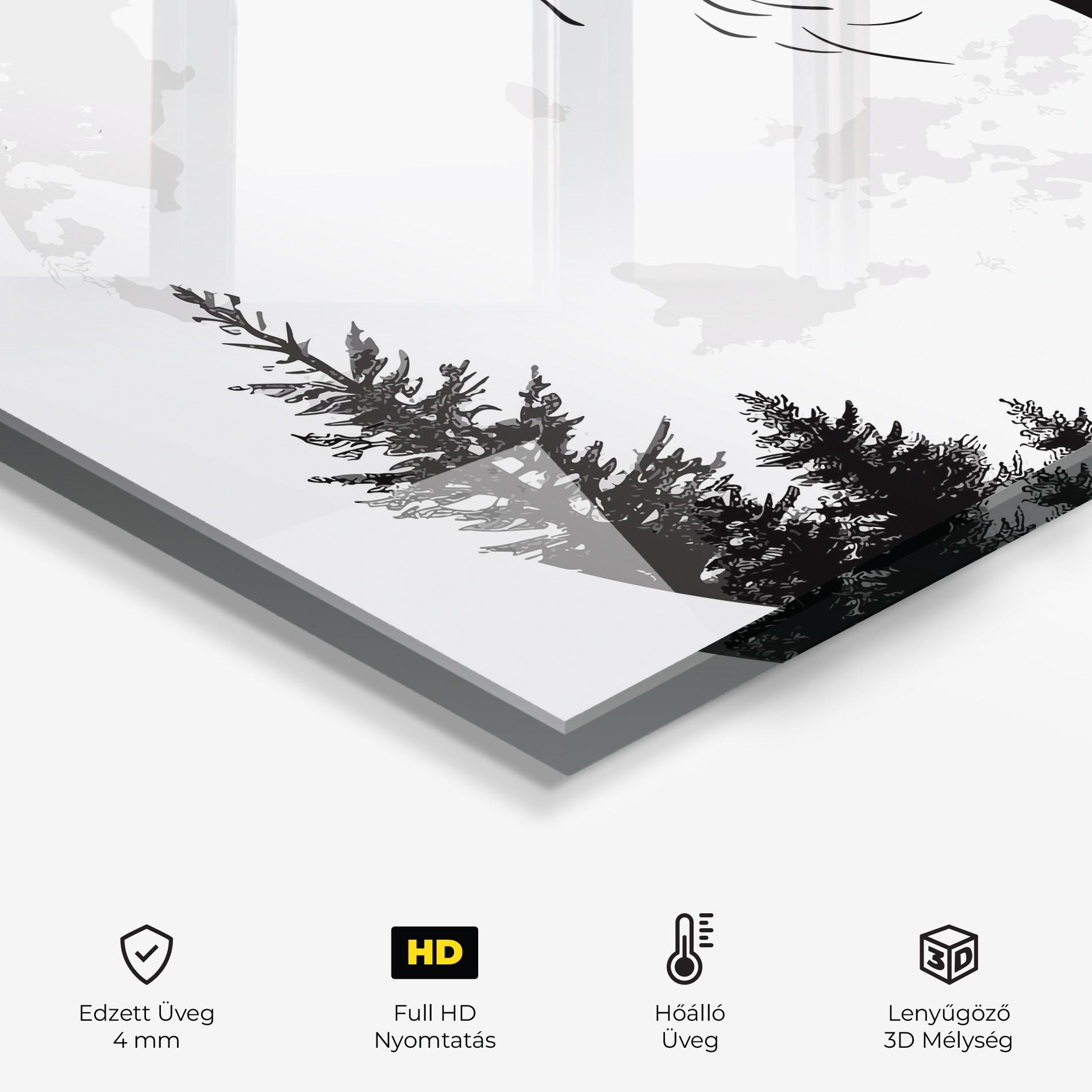 Konyhai üveg hátfal Grey Moon Wolf mockup 2