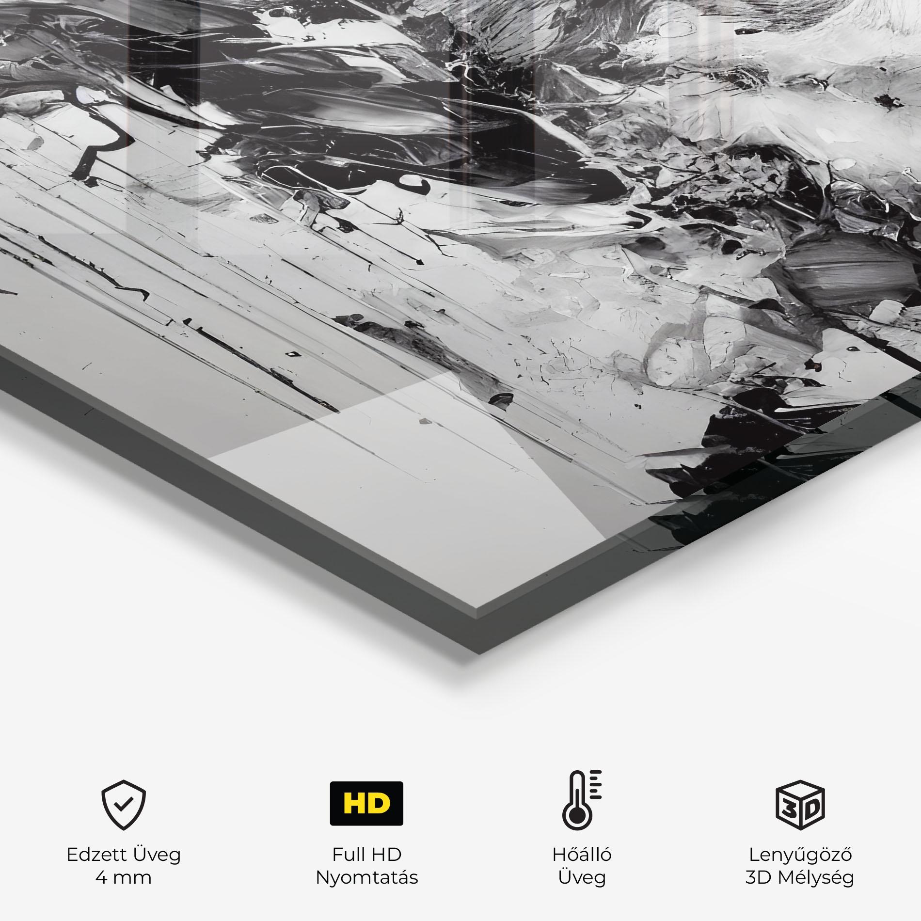 Konyhai üveg hátfal Grey Wolf Portrait mockup 2