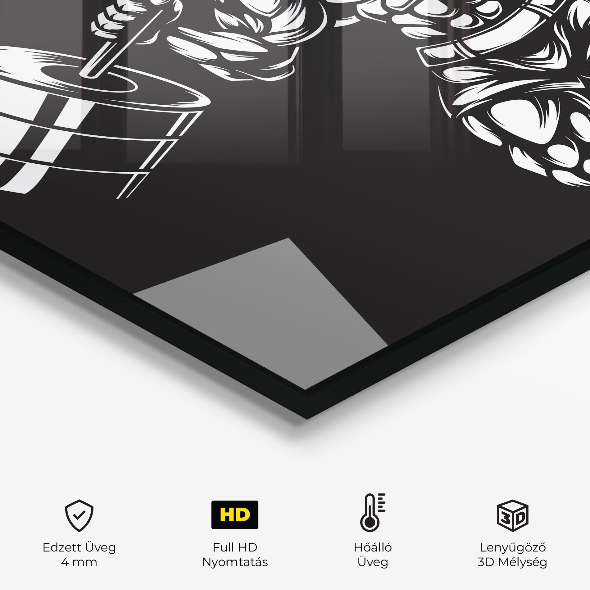 Konyhai üveg hátfal Work Out Wolf mockup 2