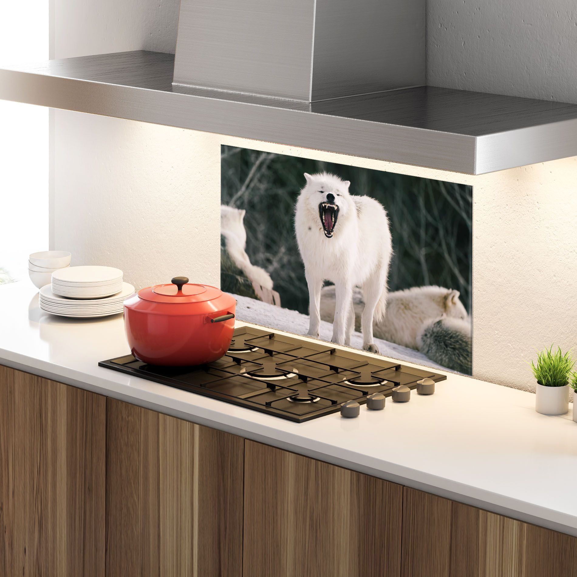 Laughing White Wolf mockup 4