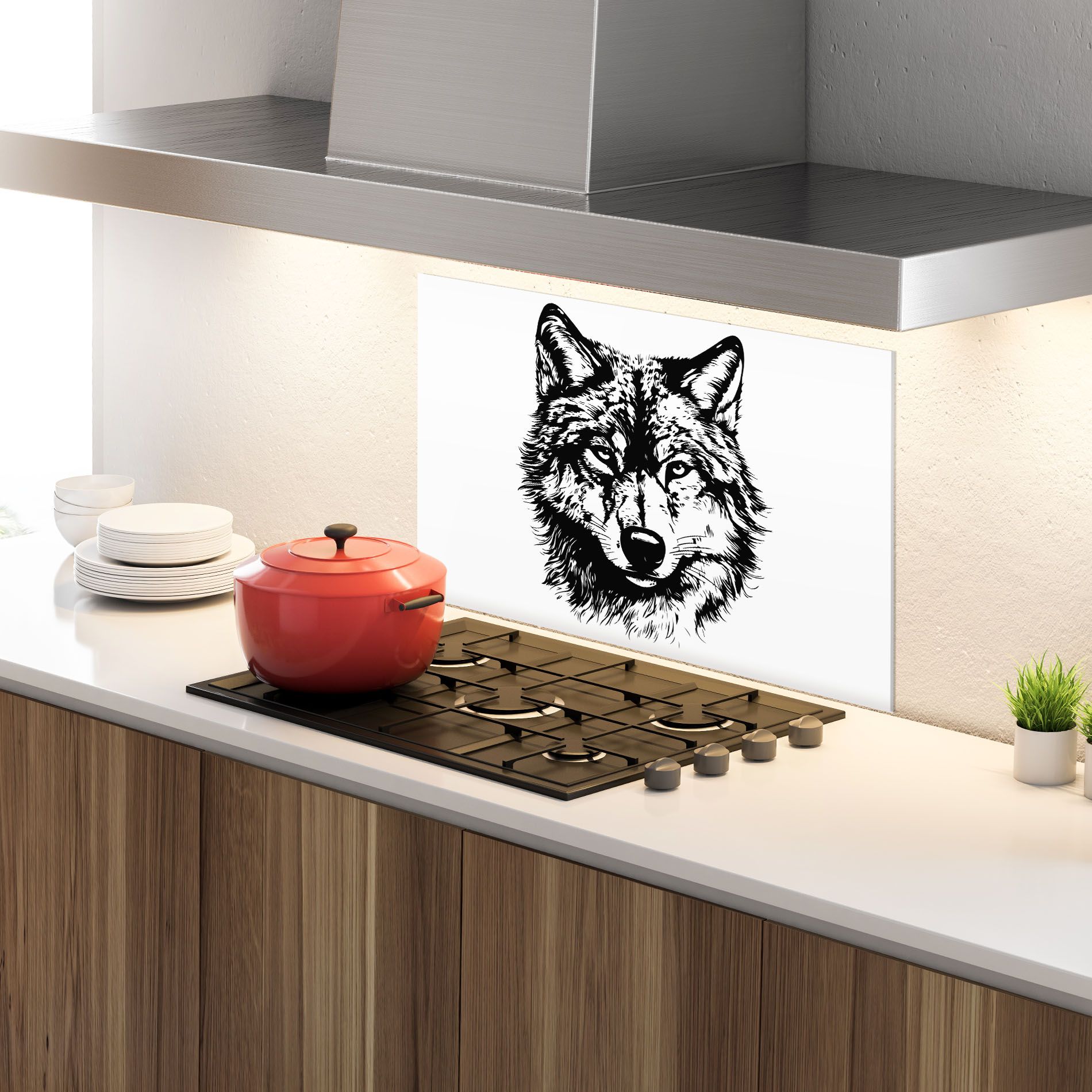 Wolf Head Shilouette mockup 4