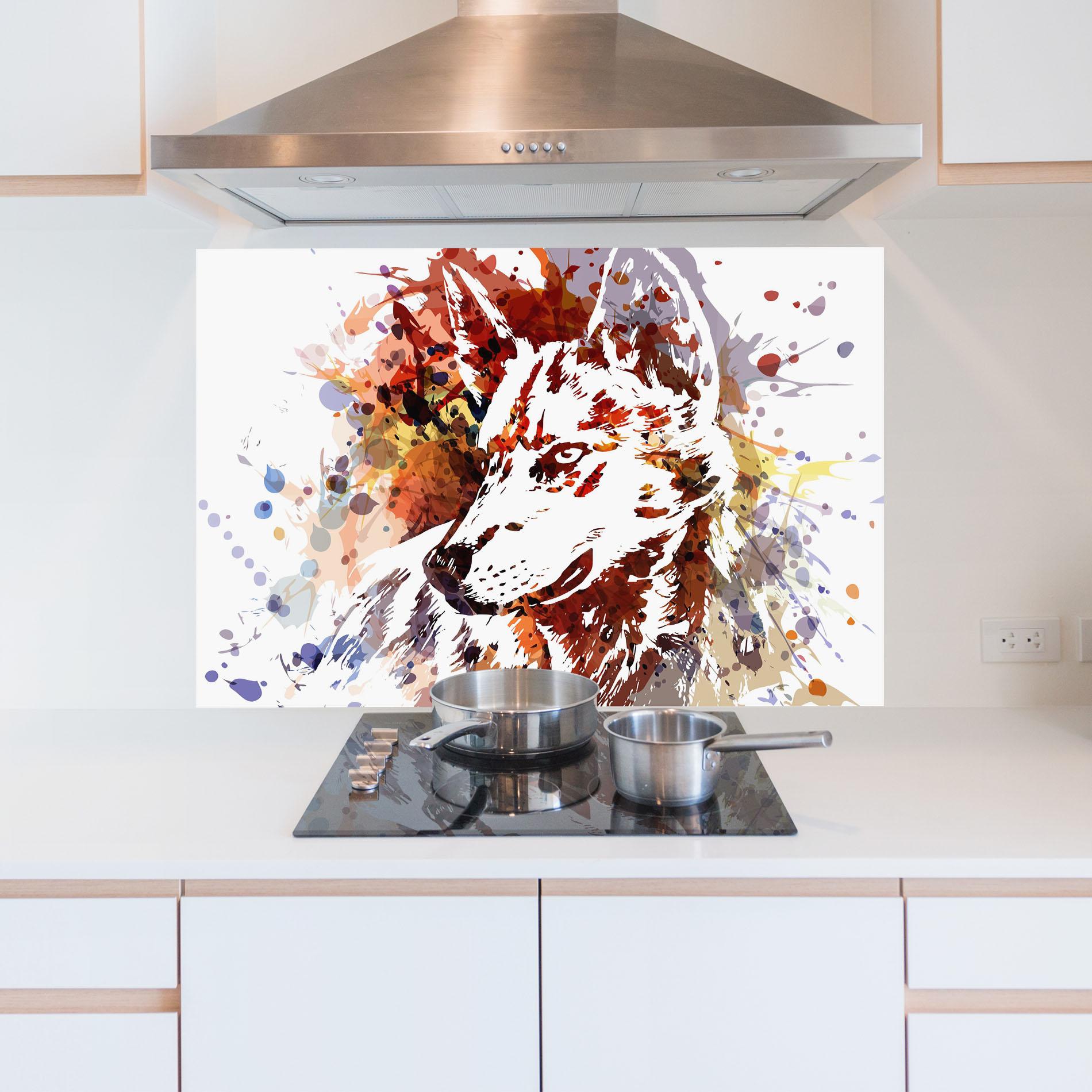 Konyhai üveg hátfal Wolf Splash mockup 5