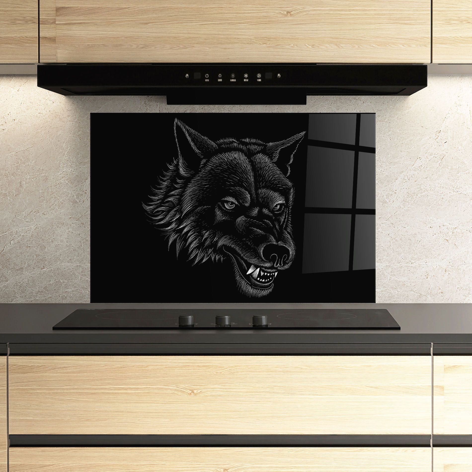 Angry Wolf Face mockup 3
