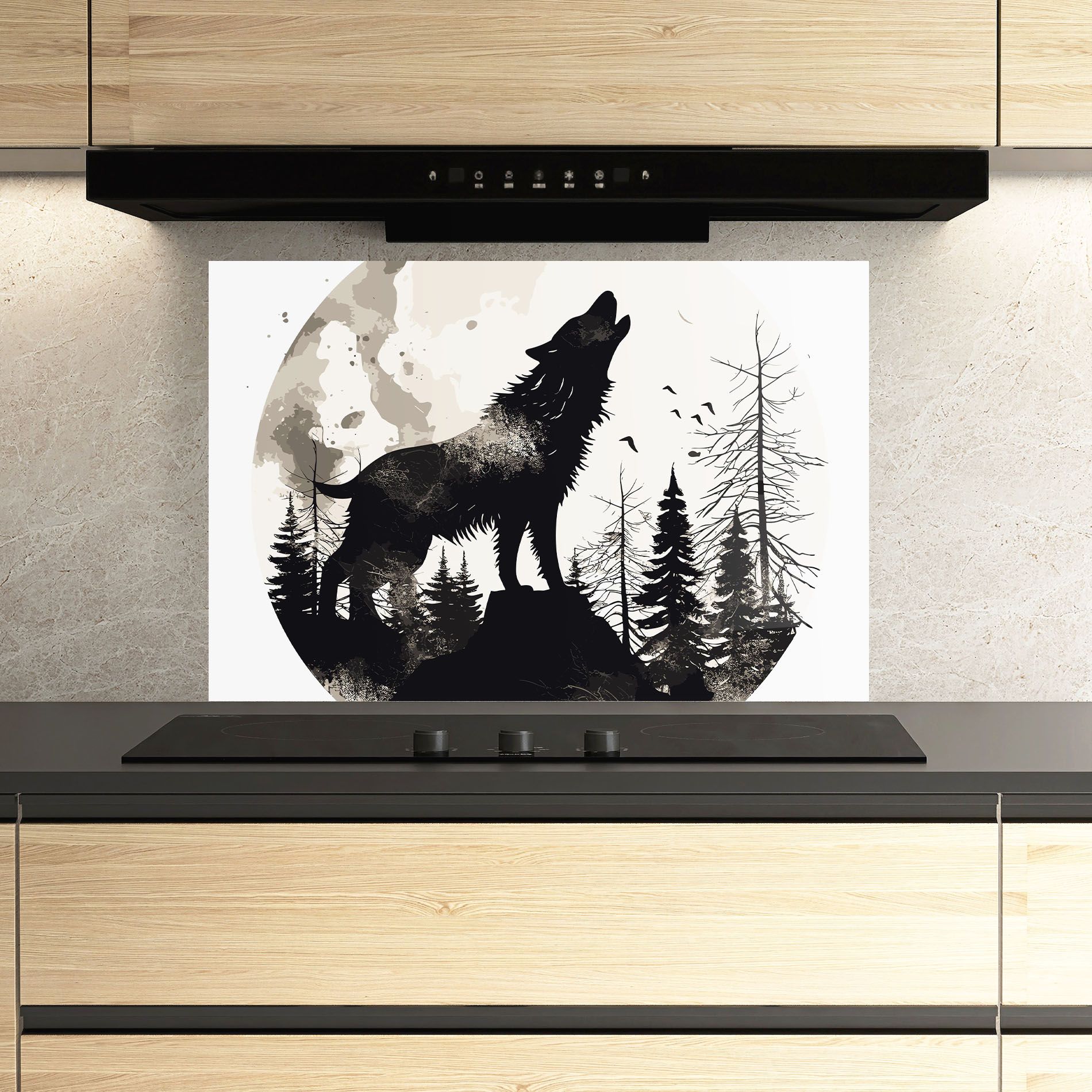 Black On Cream Wolf mockup 3