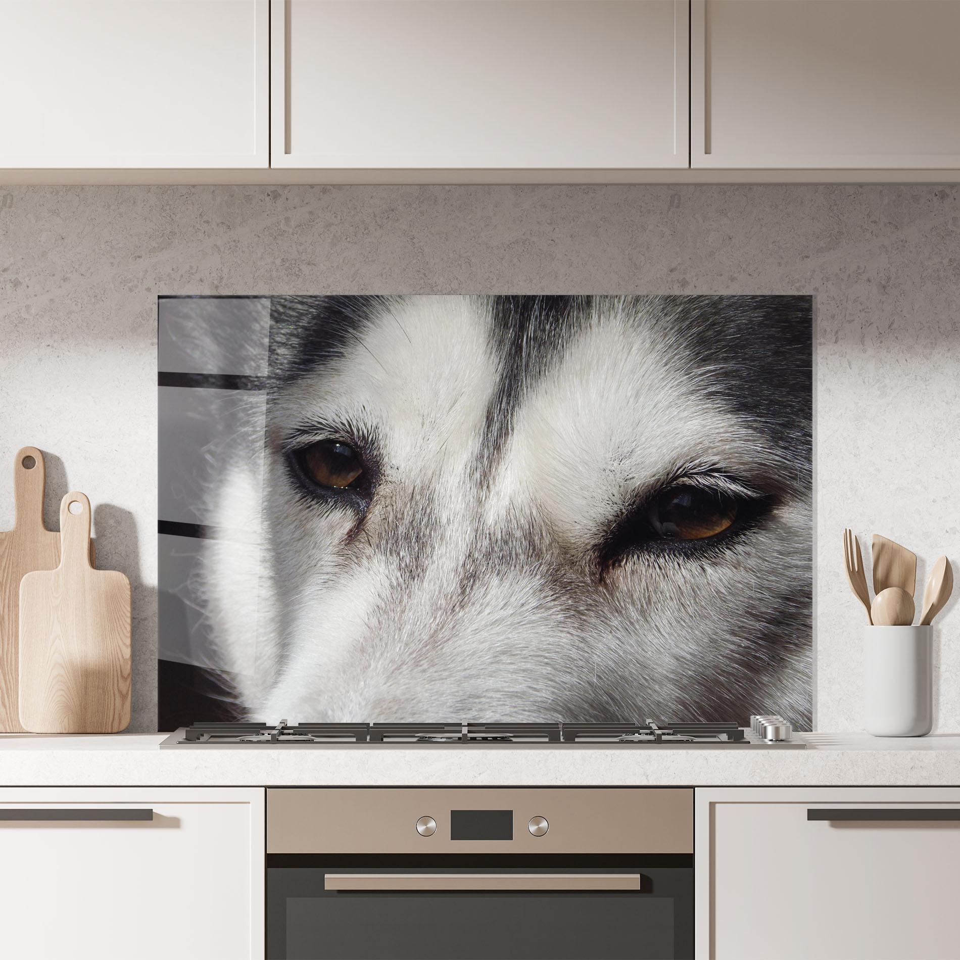 Konyhai üveg hátfal Close Up Wolf mockup 7