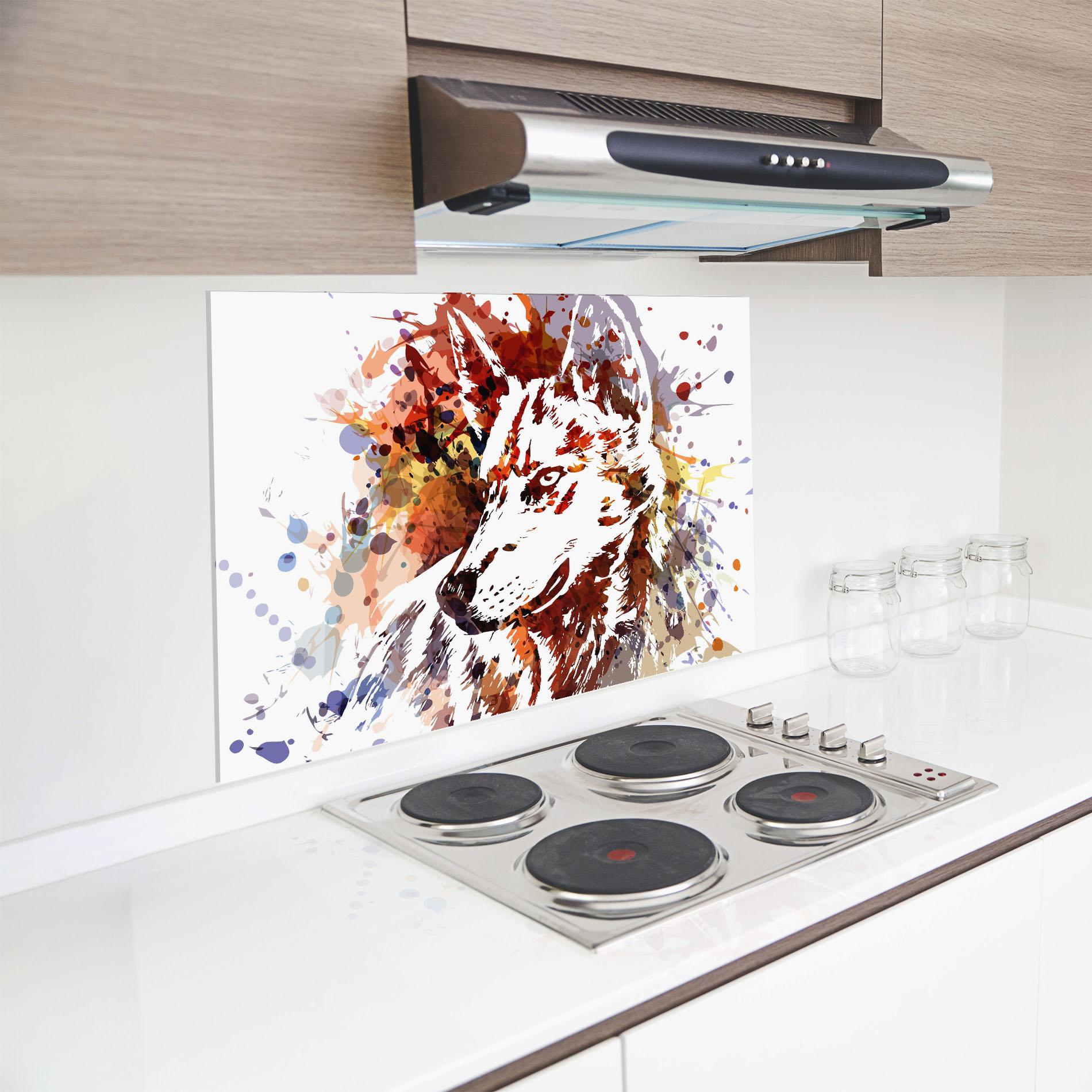Konyhai üveg hátfal Wolf Splash mockup 8