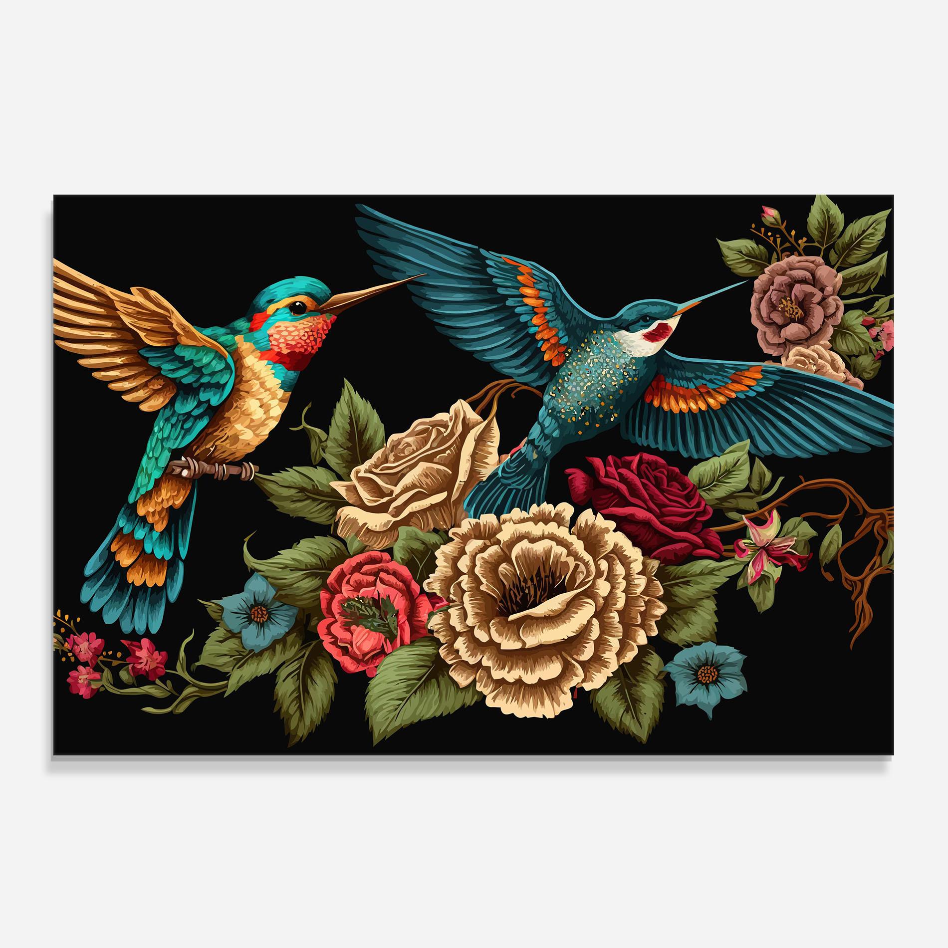 Konyhai üveg hátfal Blue Birds mockup 0