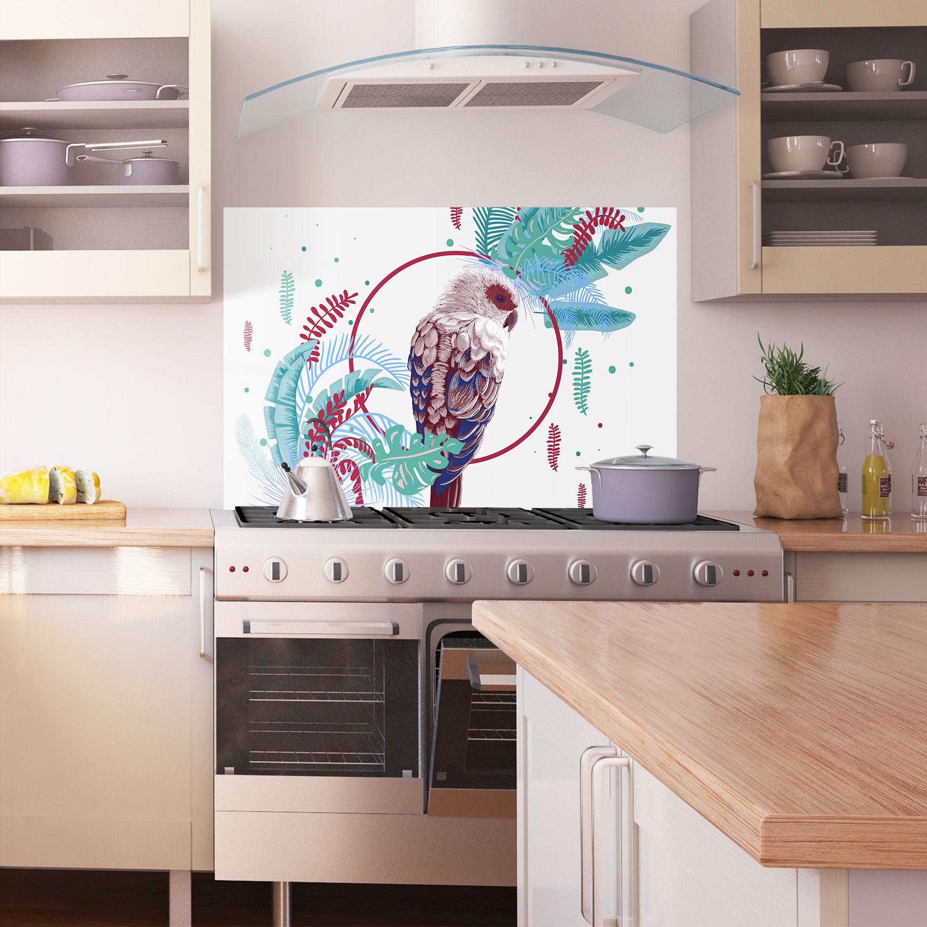 Konyhai üveg hátfal Bright Bird mockup 1