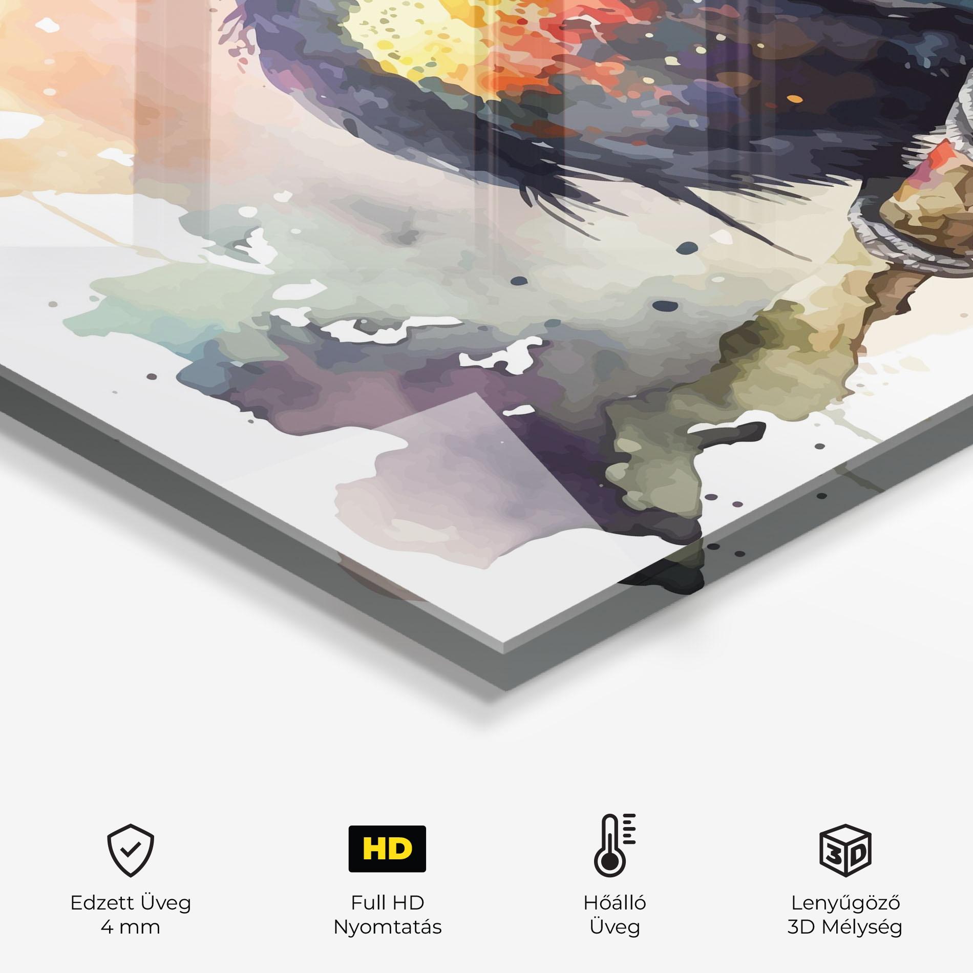 Konyhai üveg hátfal Beautiful Toucan Art mockup 2