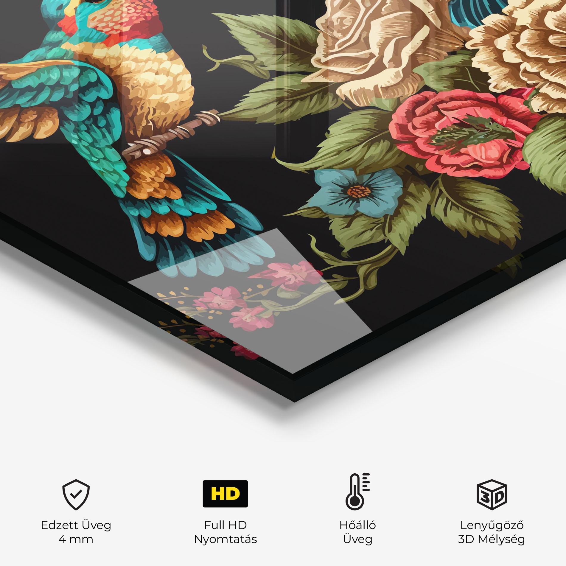 Konyhai üveg hátfal Blue Birds mockup 2