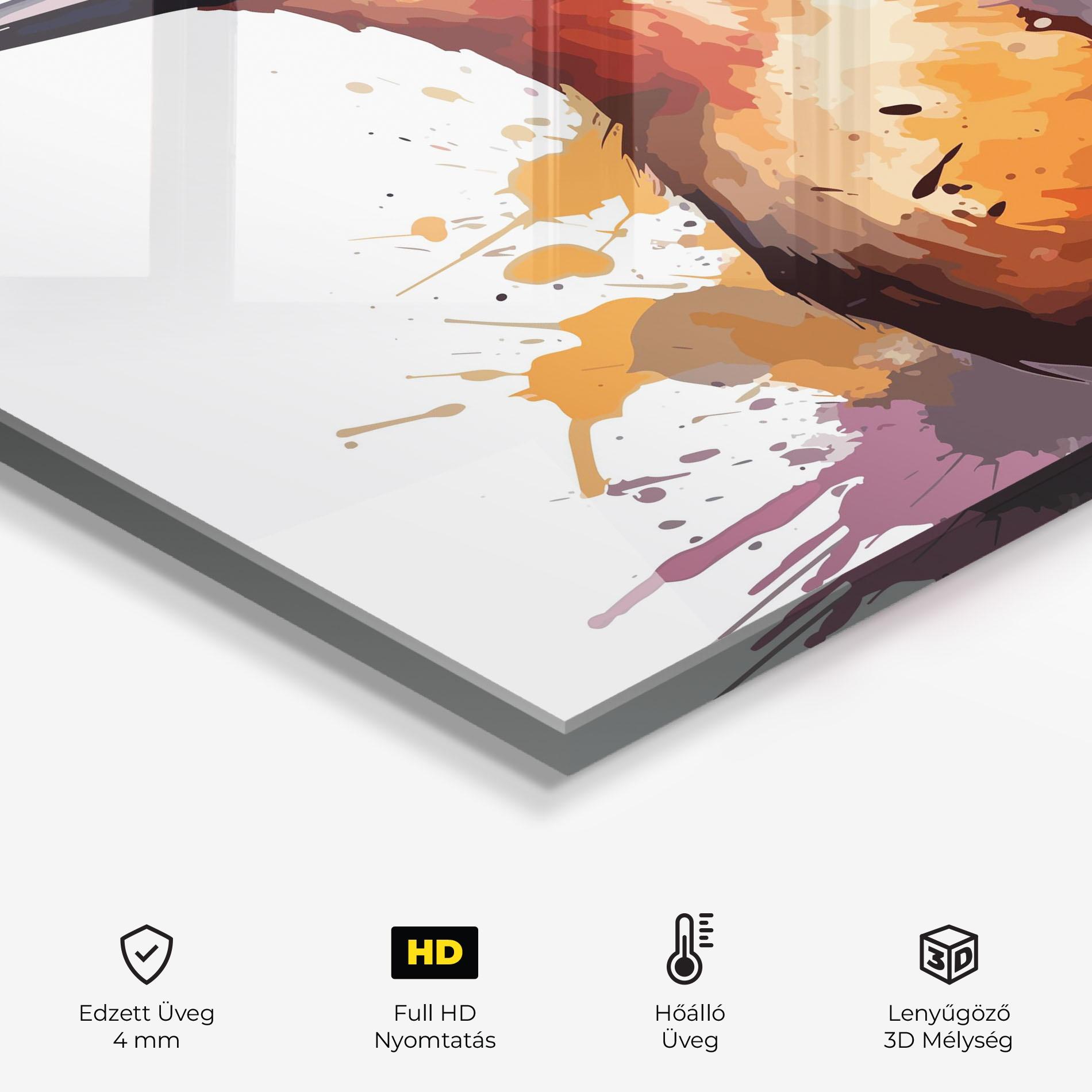 Konyhai üveg hátfal Brush Style Bird mockup 2