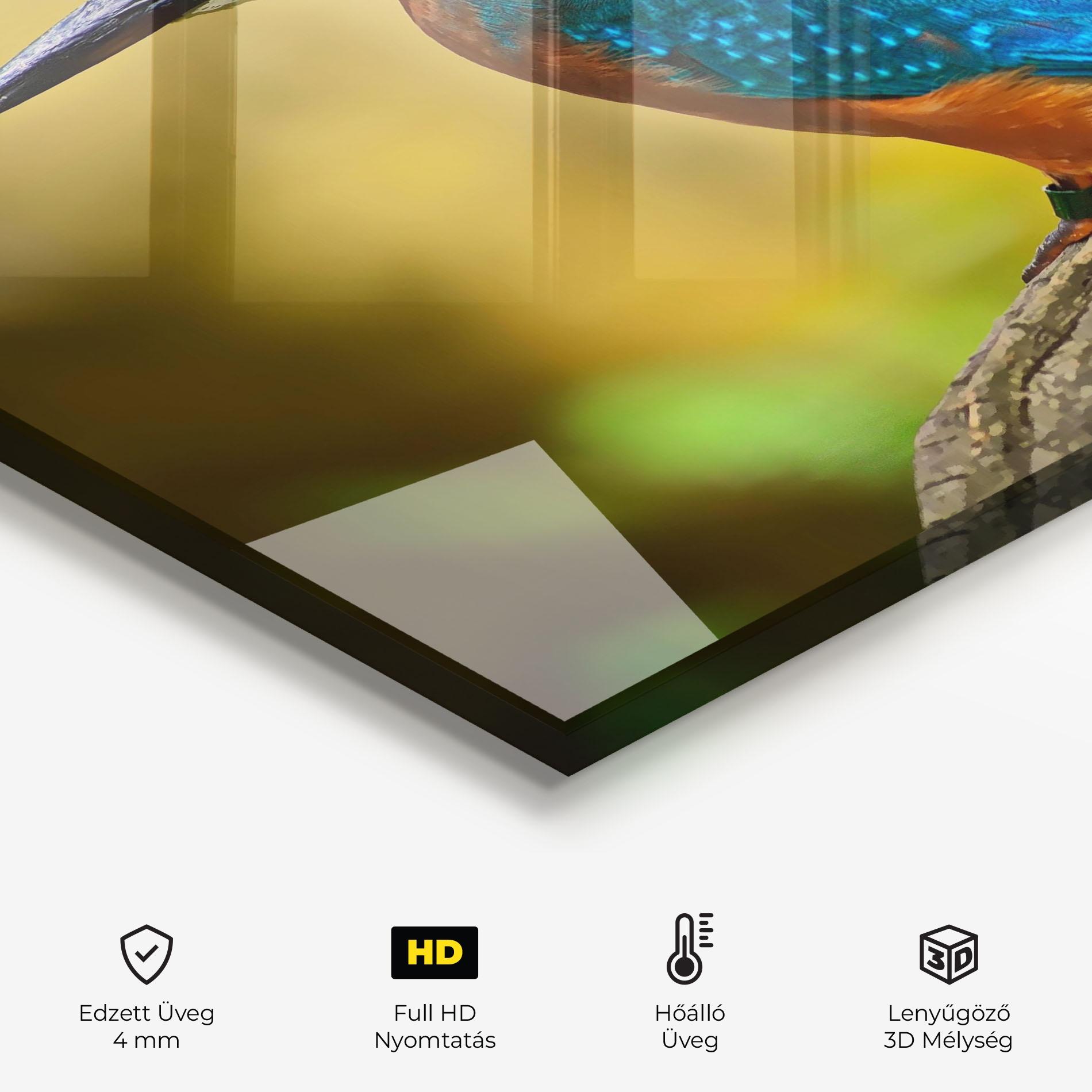 Konyhai üveg hátfal Cute Blue Bird mockup 2