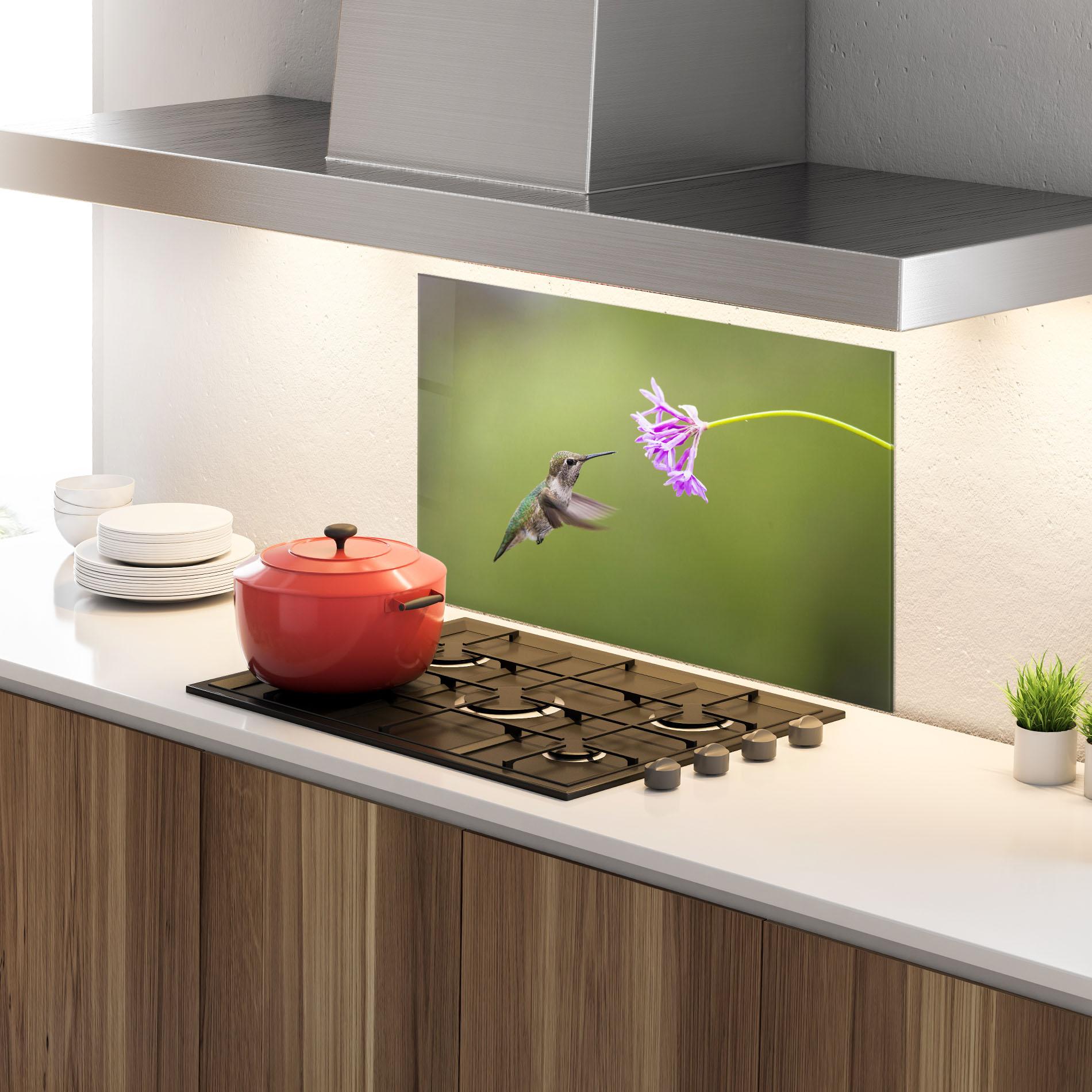 Konyhai üveg hátfal Cute Hummingbird mockup 4