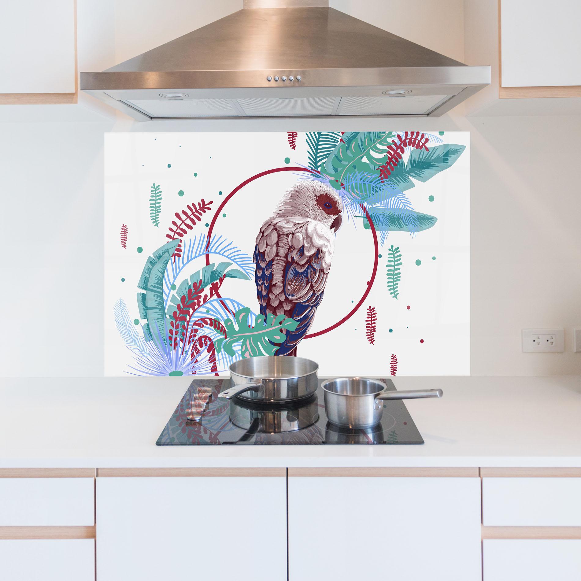 Konyhai üveg hátfal Bright Bird mockup 5