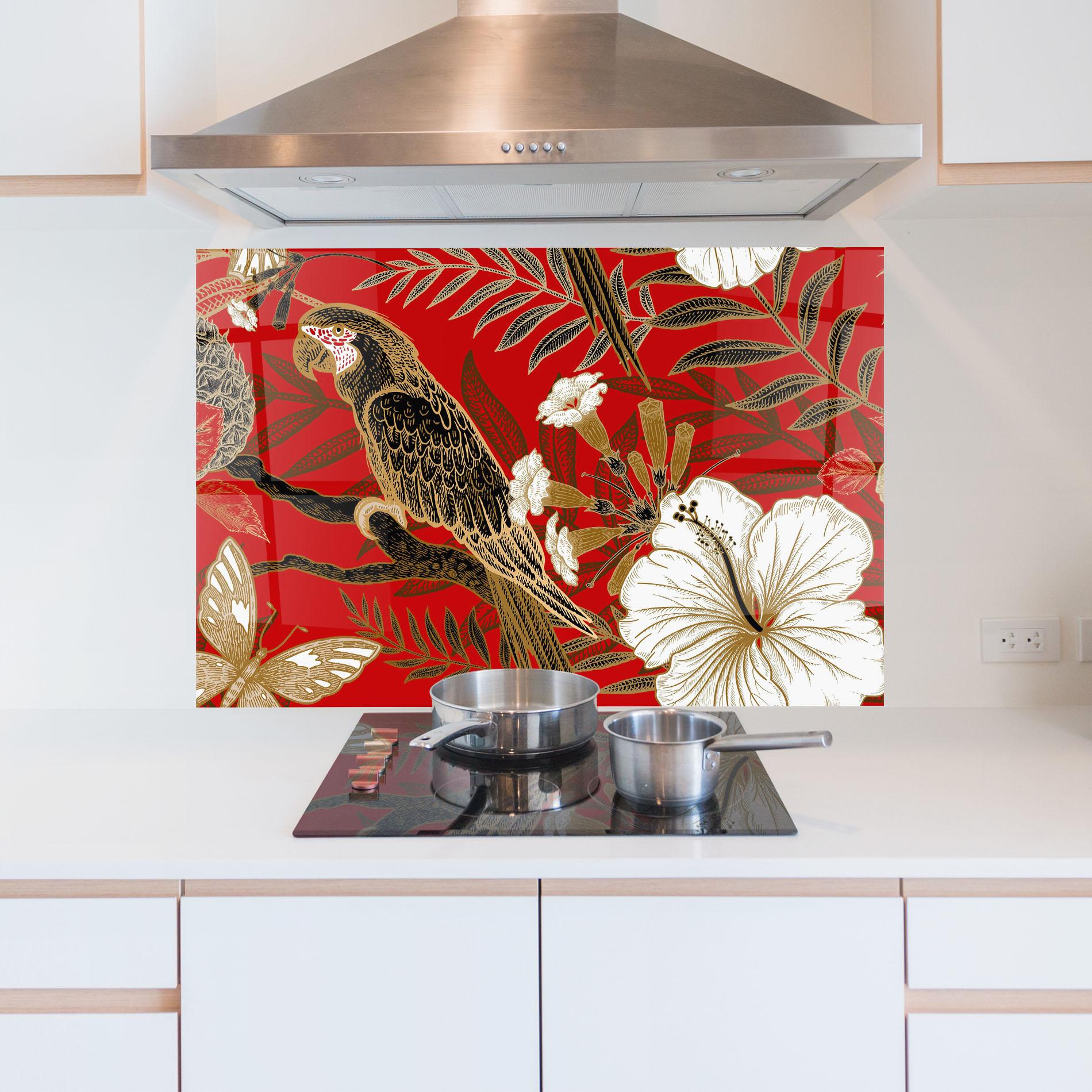 Konyhai üveg hátfal Gold Red Carrot mockup 5