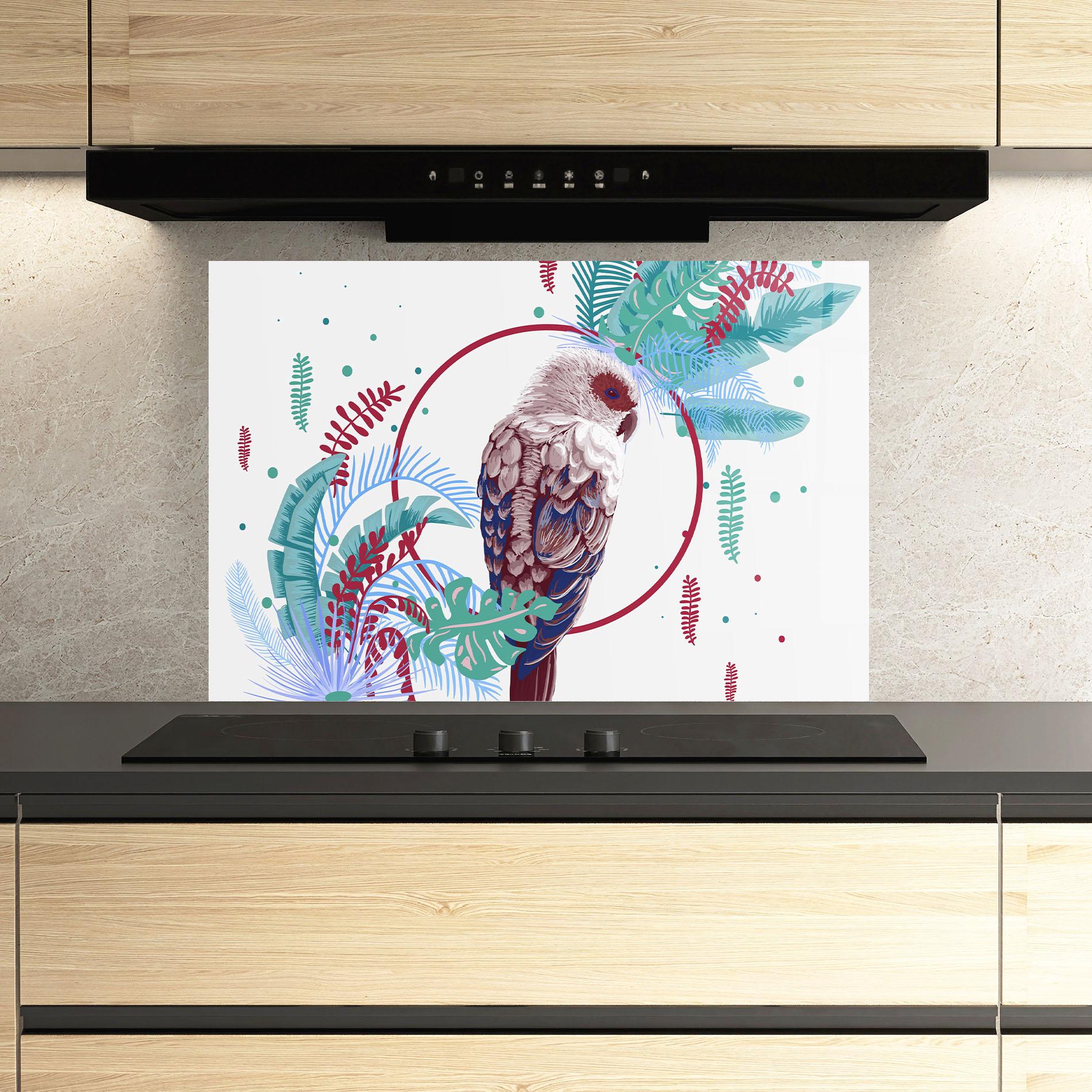 Konyhai üveg hátfal Bright Bird mockup 3