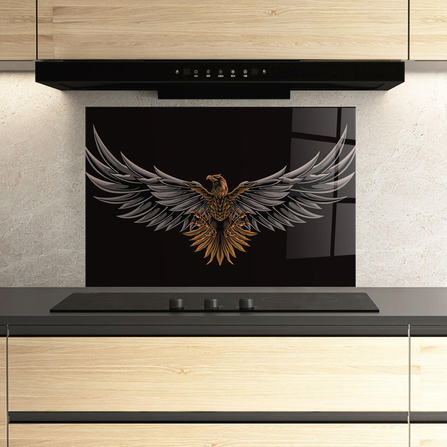 Konyhai üveg hátfal Flapping Wings mockup 3