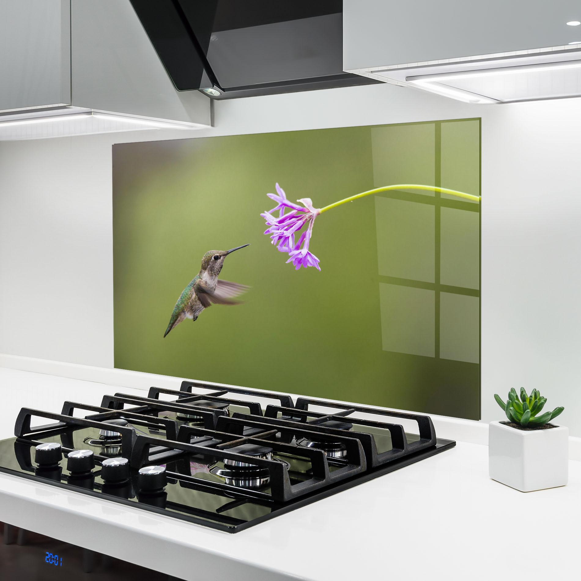 Konyhai üveg hátfal Cute Hummingbird mockup 6