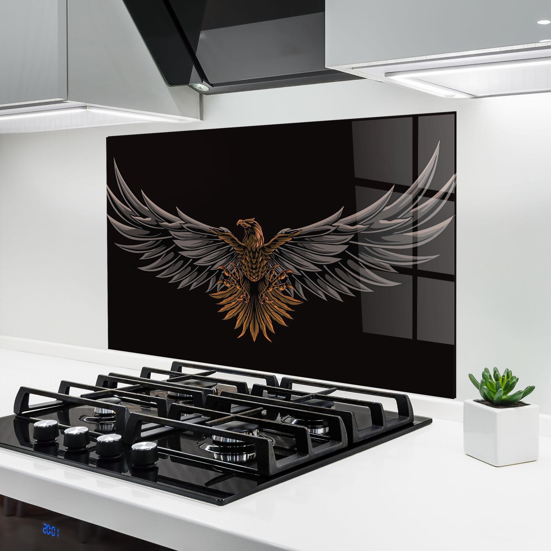 Konyhai üveg hátfal Flapping Wings mockup 6