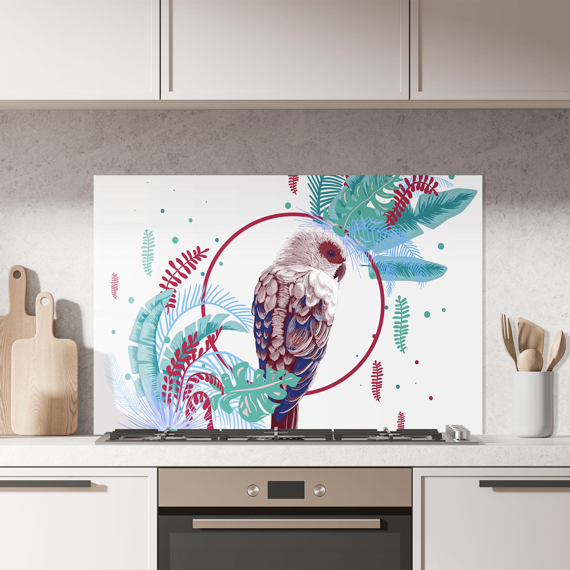 Konyhai üveg hátfal Bright Bird mockup 7