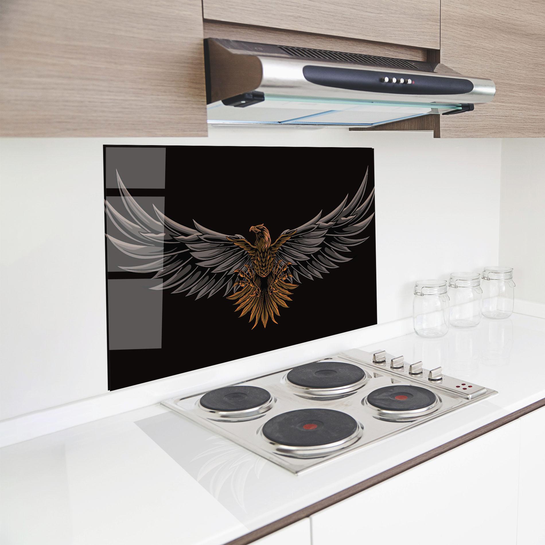 Konyhai üveg hátfal Flapping Wings mockup 8