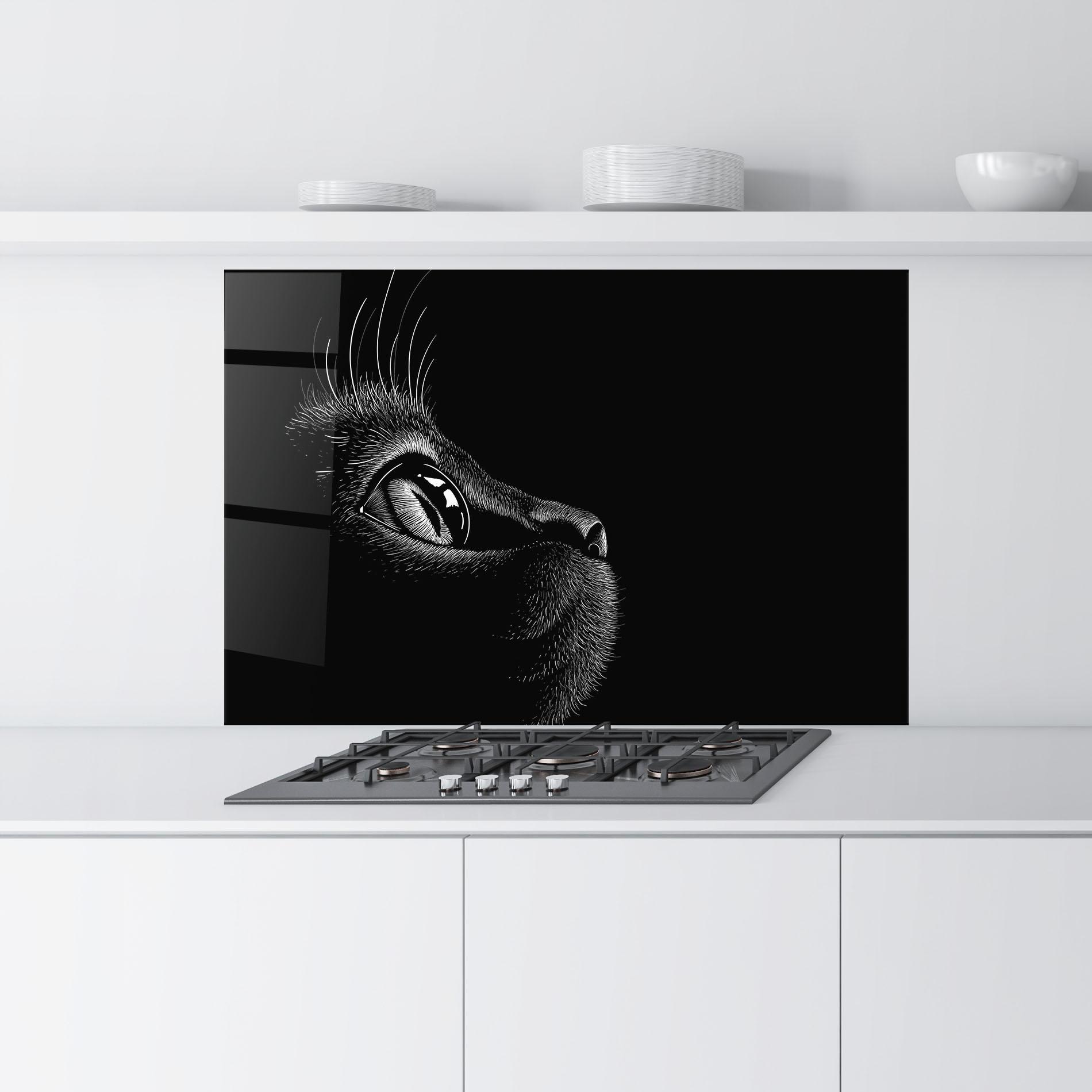Konyhai üveg hátfal Glass Eye Cat mockup 9