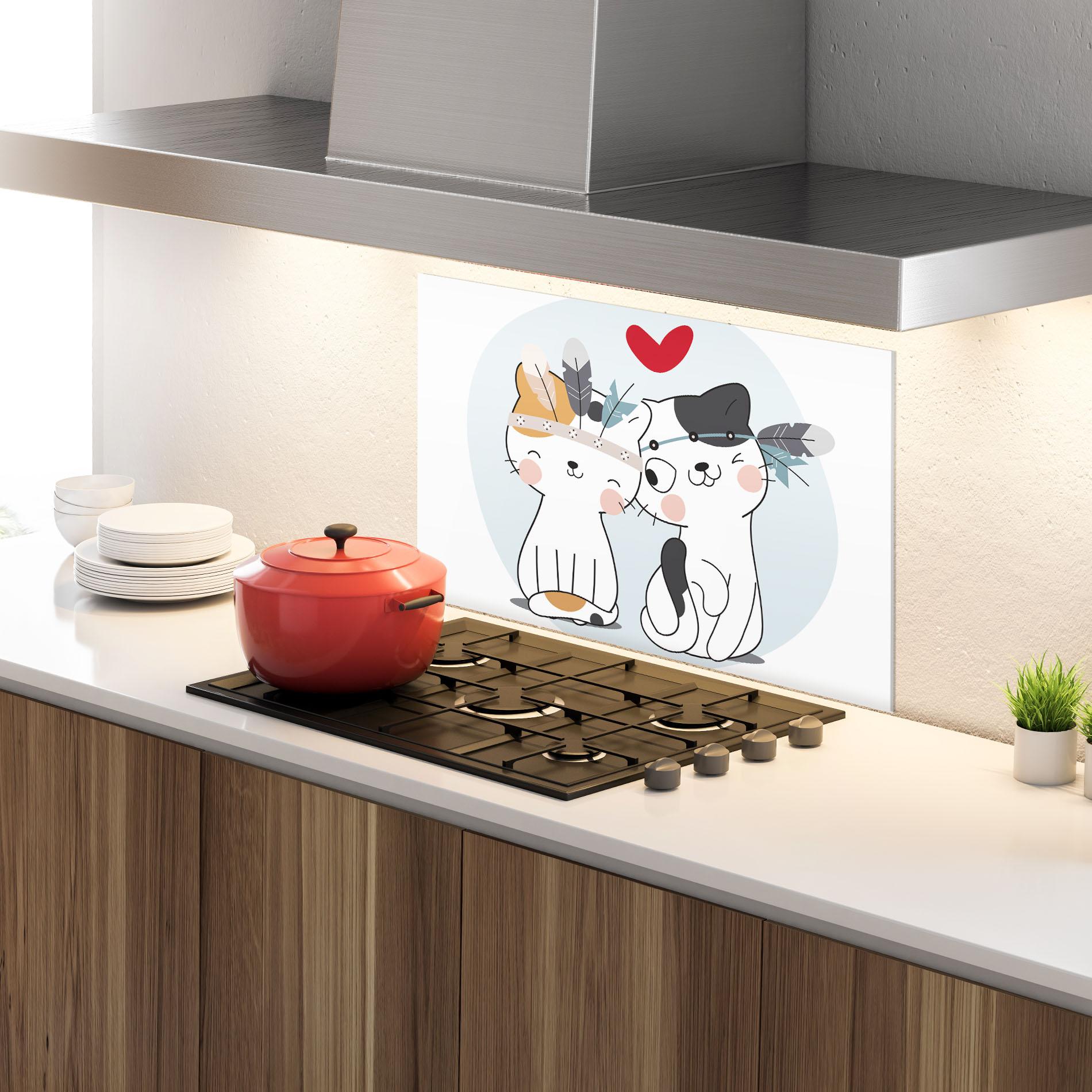 Konyhai üveg hátfal Bff Cats mockup 4