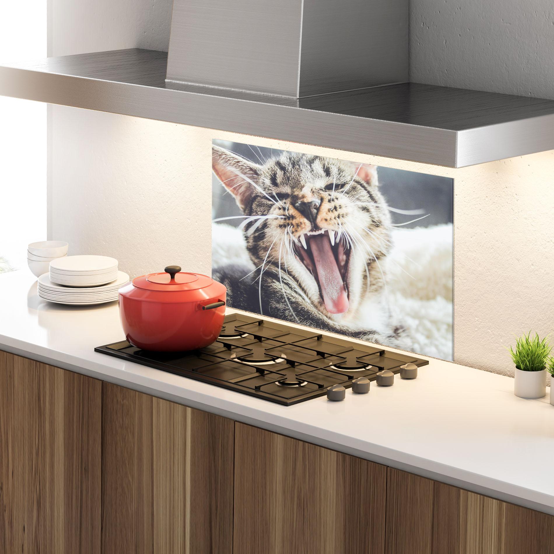 Konyhai üveg hátfal Wroar Cat mockup 4