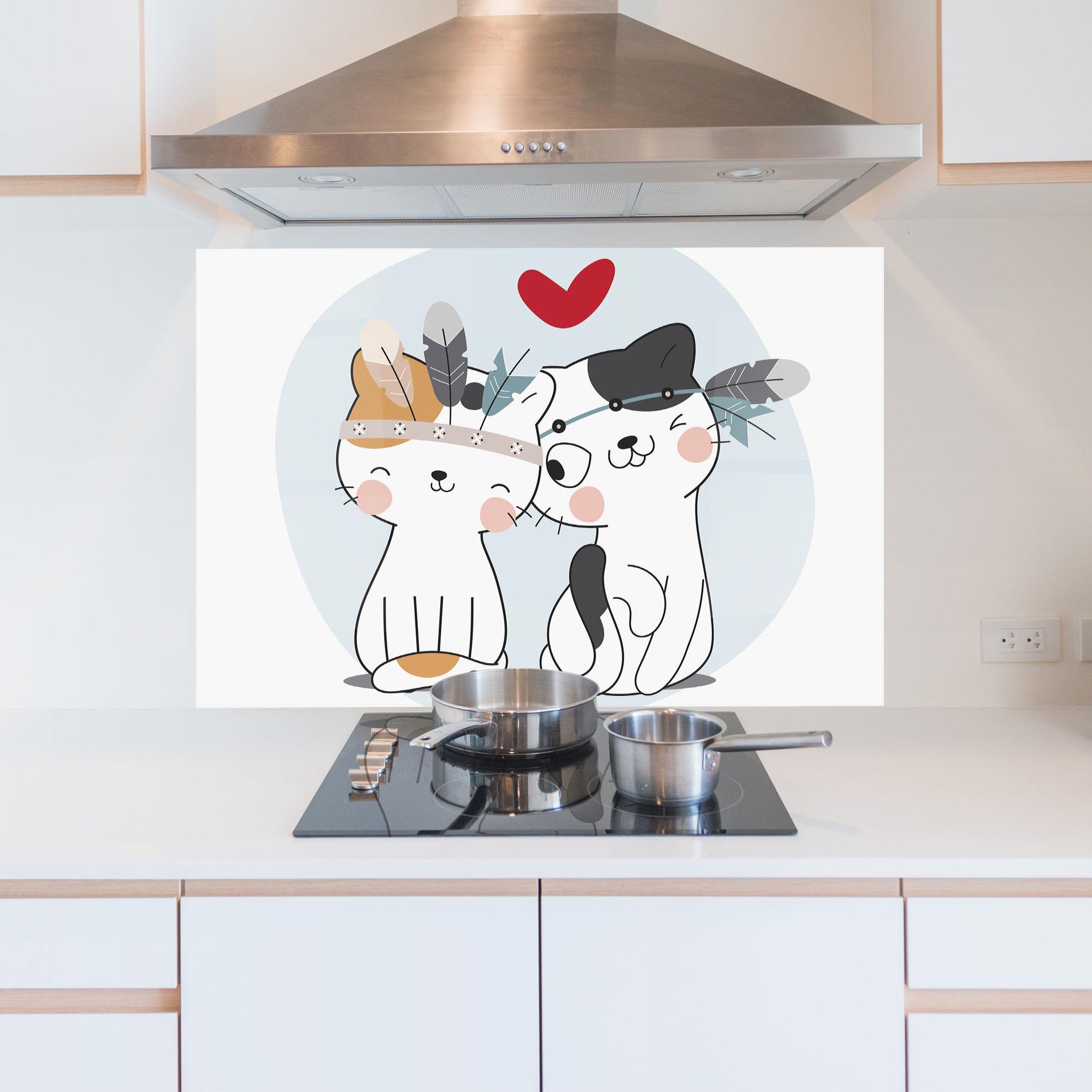 Konyhai üveg hátfal Bff Cats mockup 5
