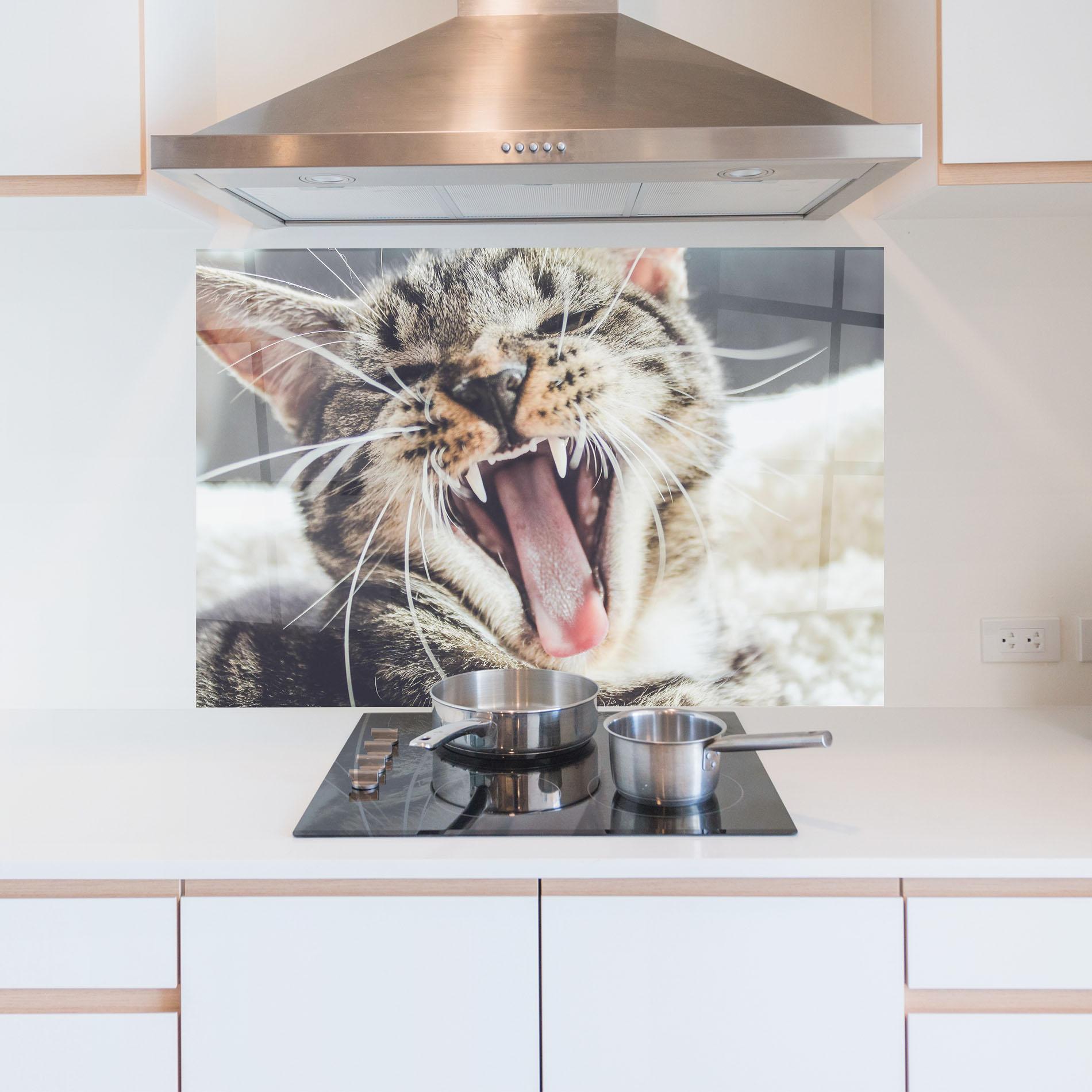 Konyhai üveg hátfal Wroar Cat mockup 5