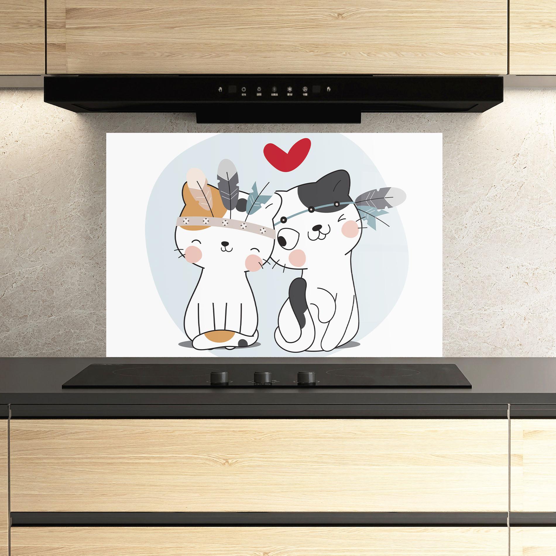 Konyhai üveg hátfal Bff Cats mockup 3