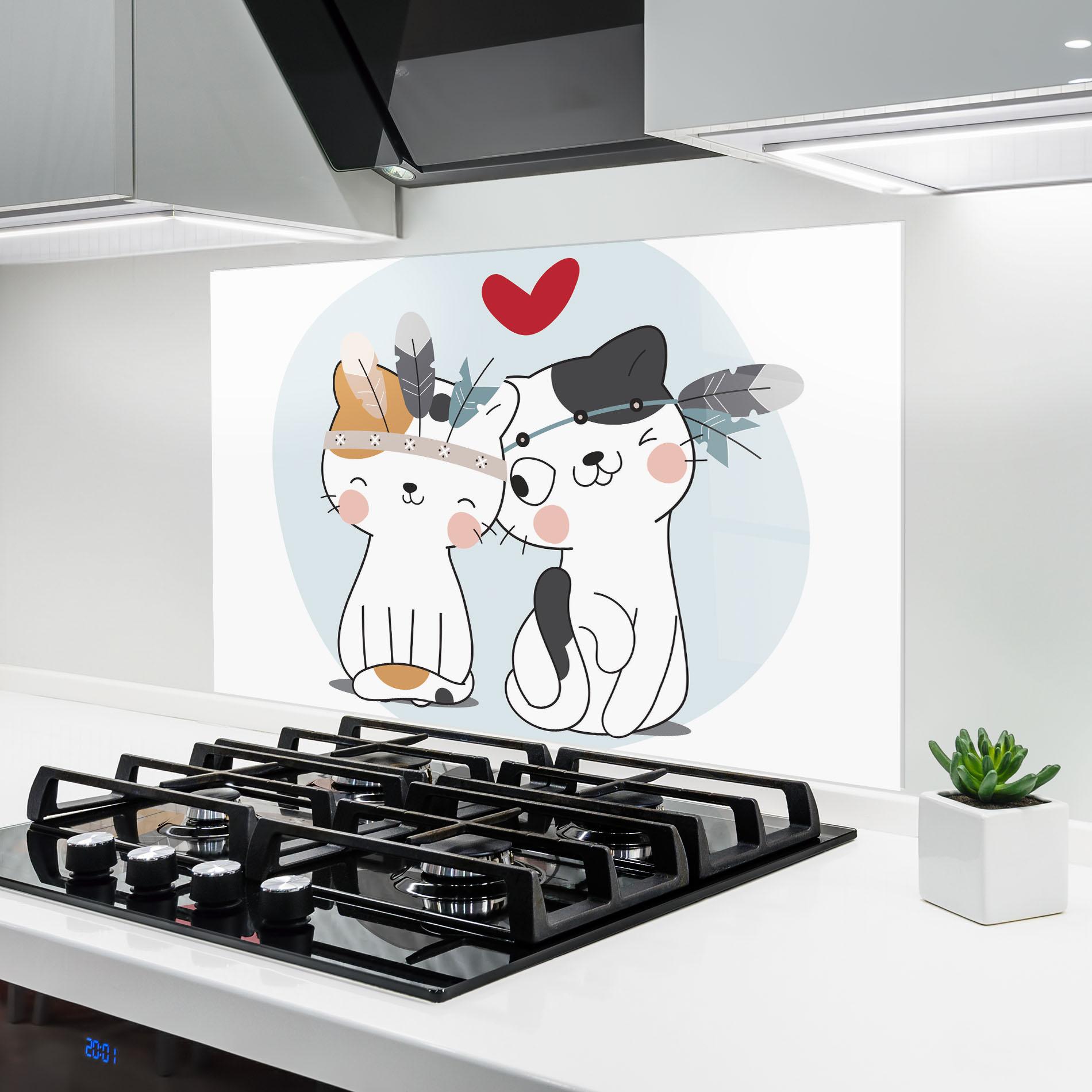 Konyhai üveg hátfal Bff Cats mockup 6