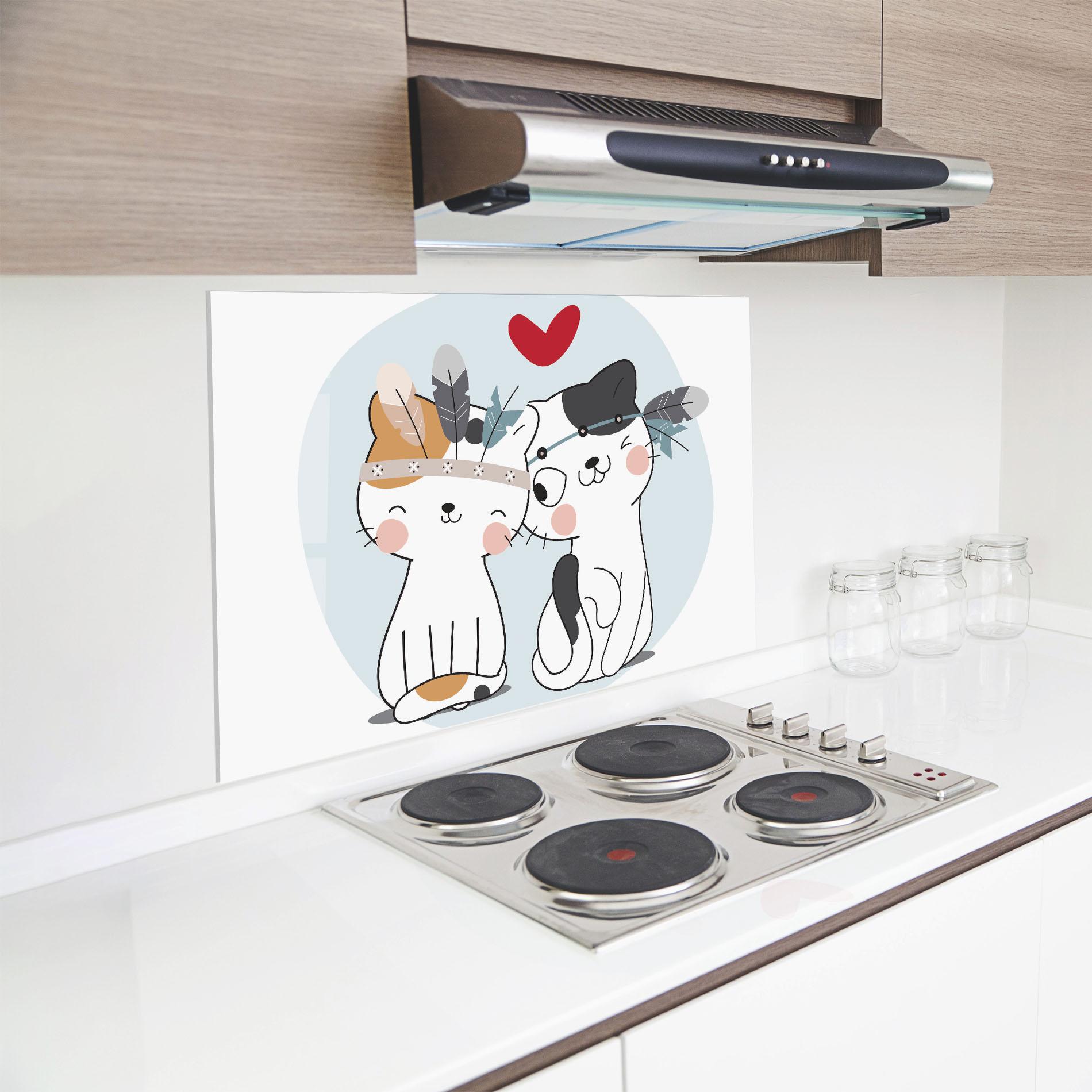 Konyhai üveg hátfal Bff Cats mockup 8